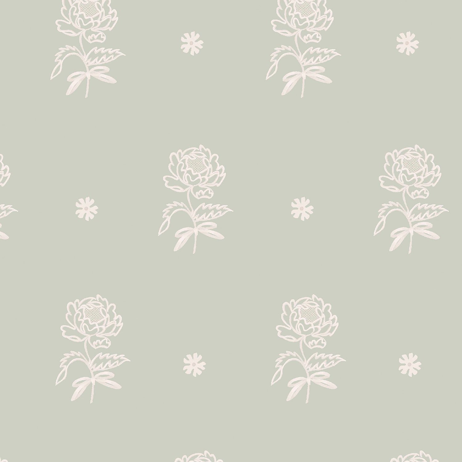Spitalfield Bunches Wallpaper in green color - pattern number 145330 - by Cath Kidston in the Cath Kidston SS26 collection