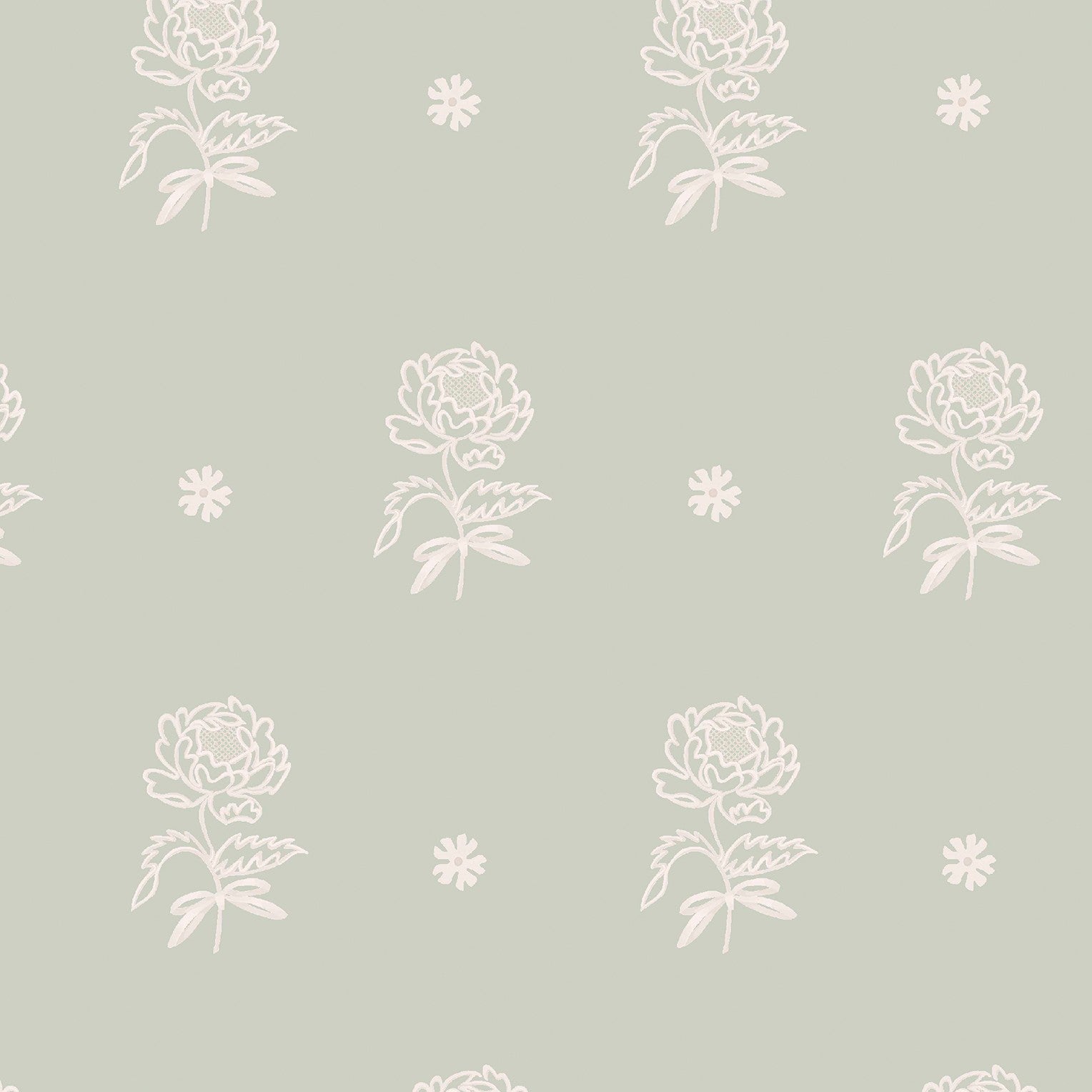 Spitalfield Bunches Wallpaper in green color - pattern number 145330 - by Cath Kidston in the Cath Kidston SS26 collection
