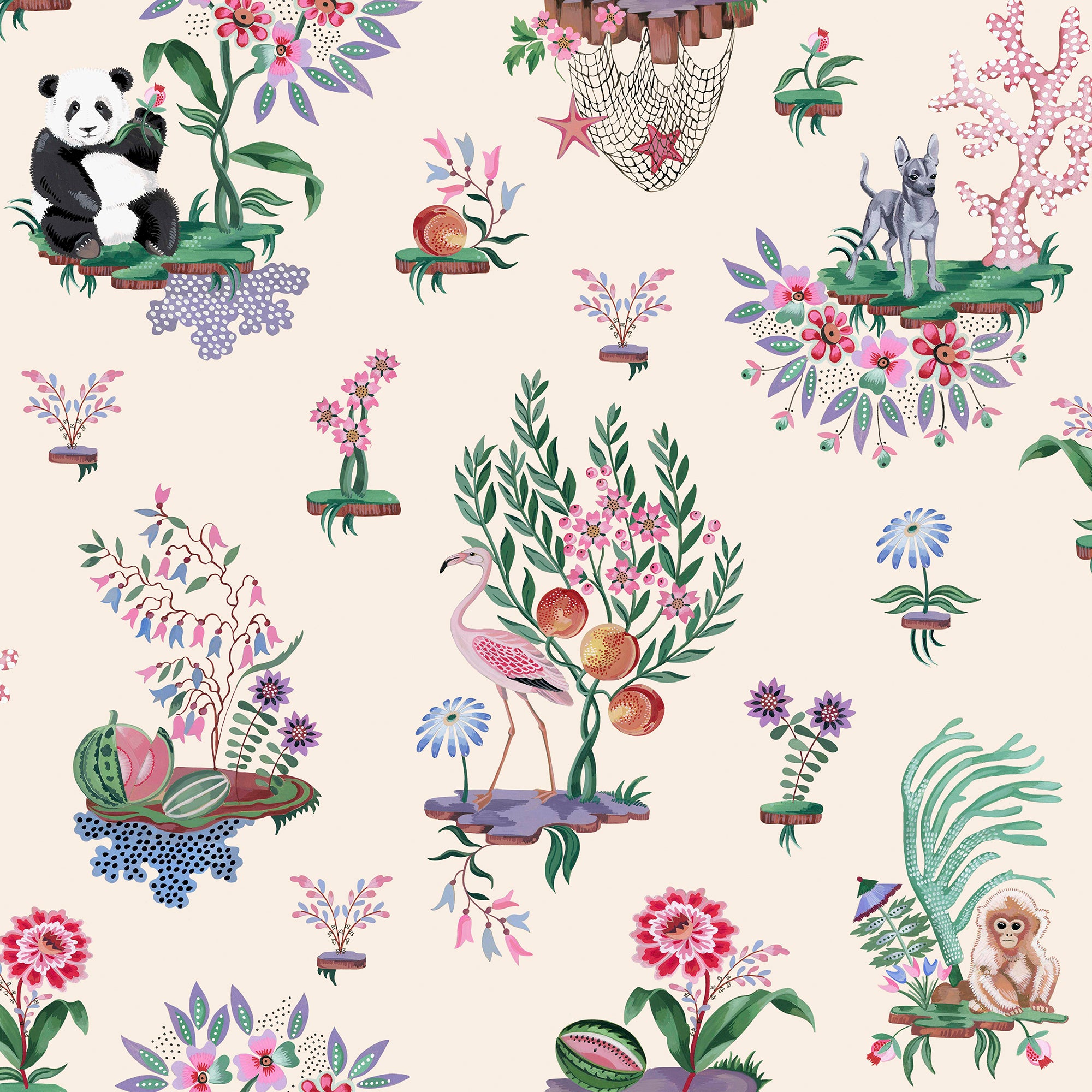 Chihuahua Island Wallpaper in cream color - pattern number 145331 - by Cath Kidston in the Cath Kidston SS26 collection