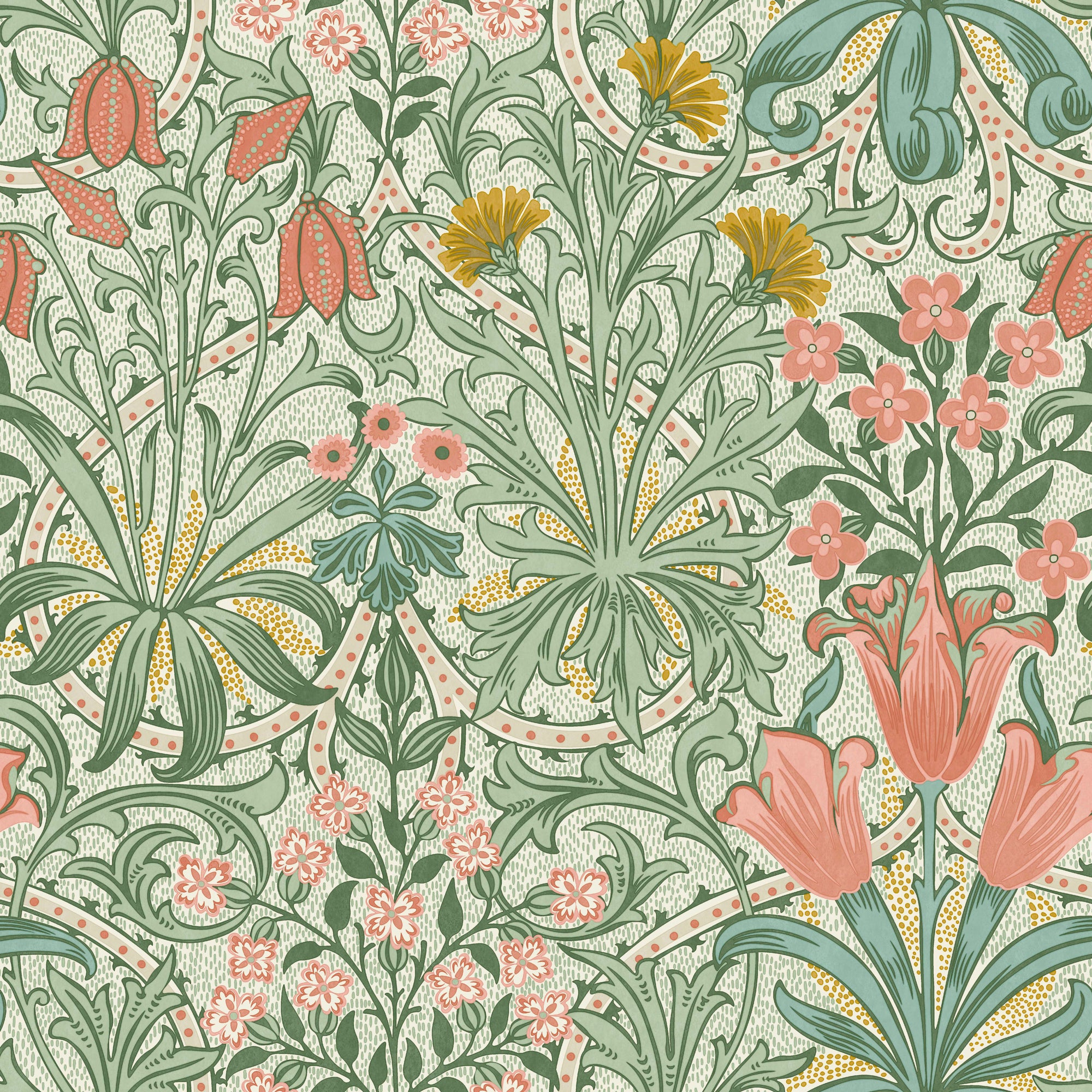 Woodland Weeds Wallpaper in spring garden color - pattern number 145675 - by William Morris in the William Morris at Home SS26 collection