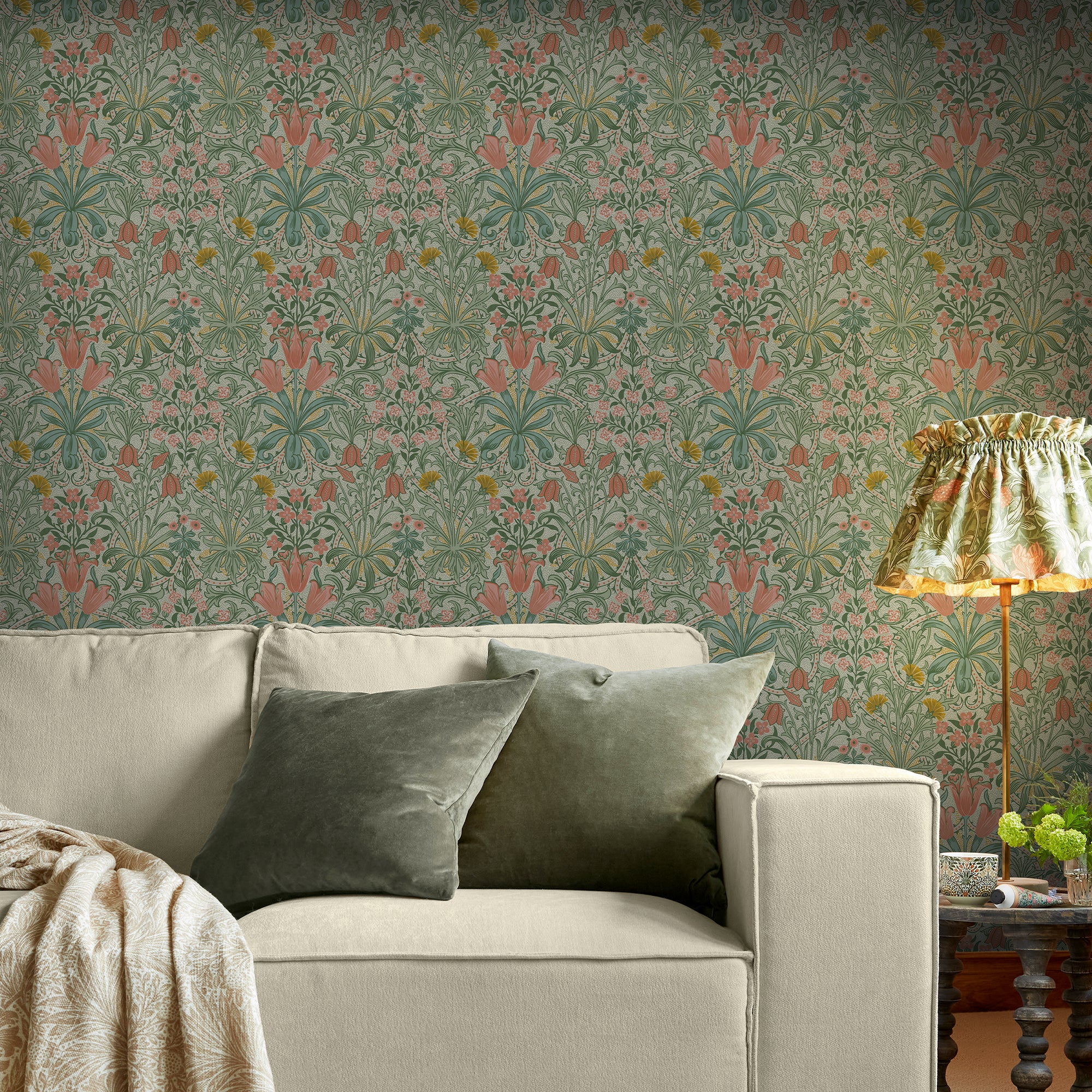 Woodland Weeds Wallpaper in spring garden color - pattern number 145675 - by William Morris in the William Morris at Home SS26 collection