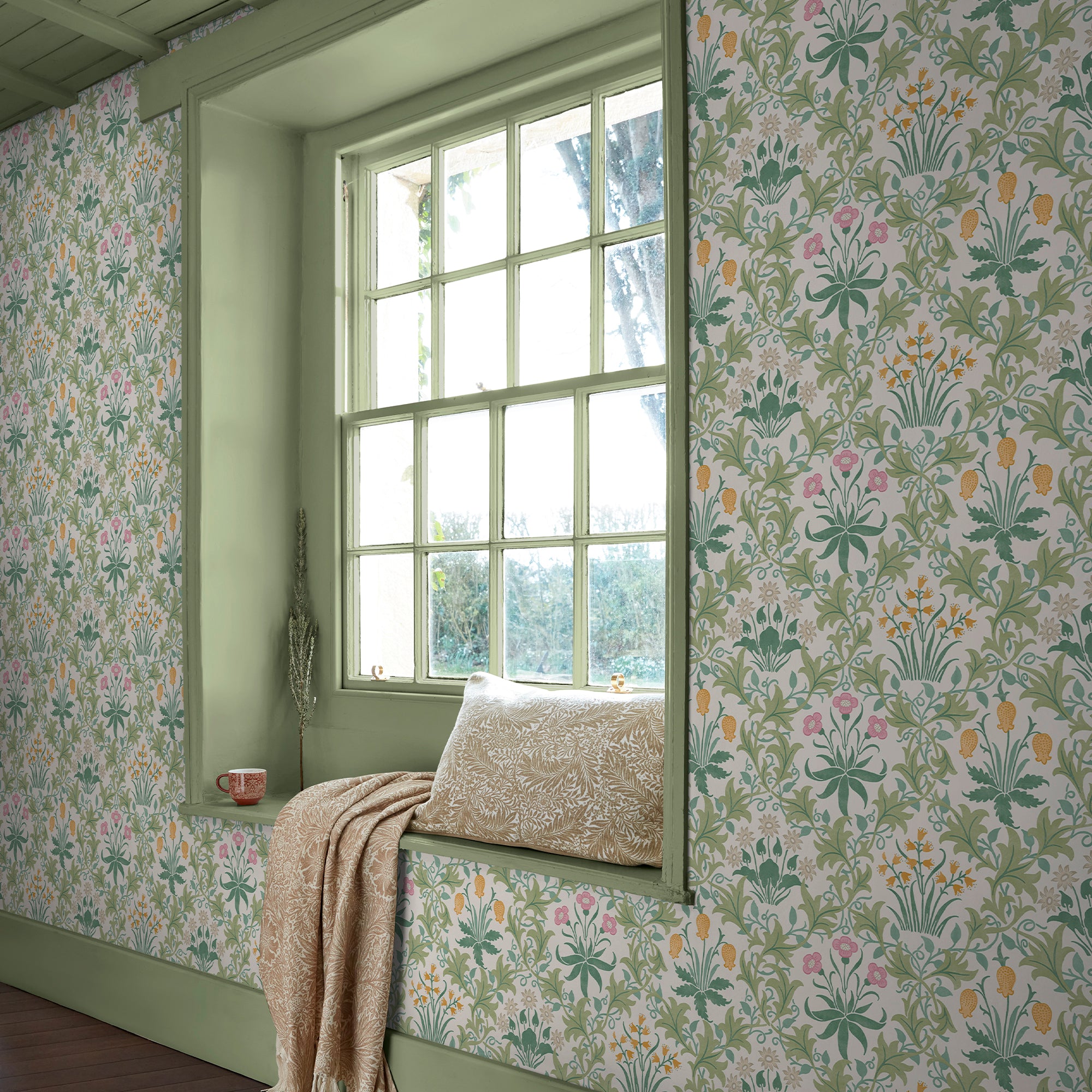 Celandine Wallpaper in spring garden color - pattern number 145680 - by William Morris in the William Morris at Home SS26 collection