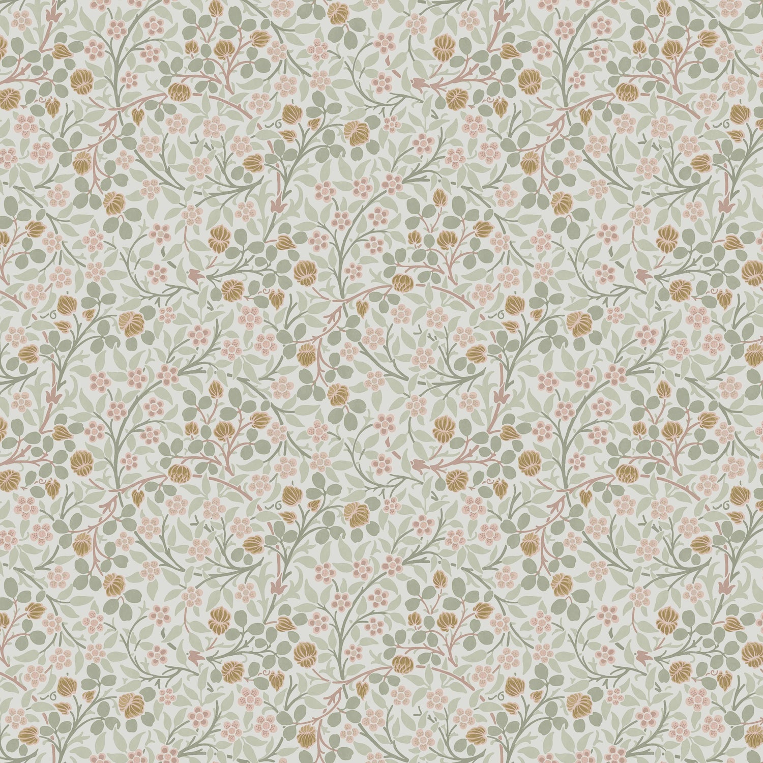 Clover Wallpaper in spring peony &amp; sage color - pattern number 145684 - by William Morris in the William Morris at Home SS26 collection
