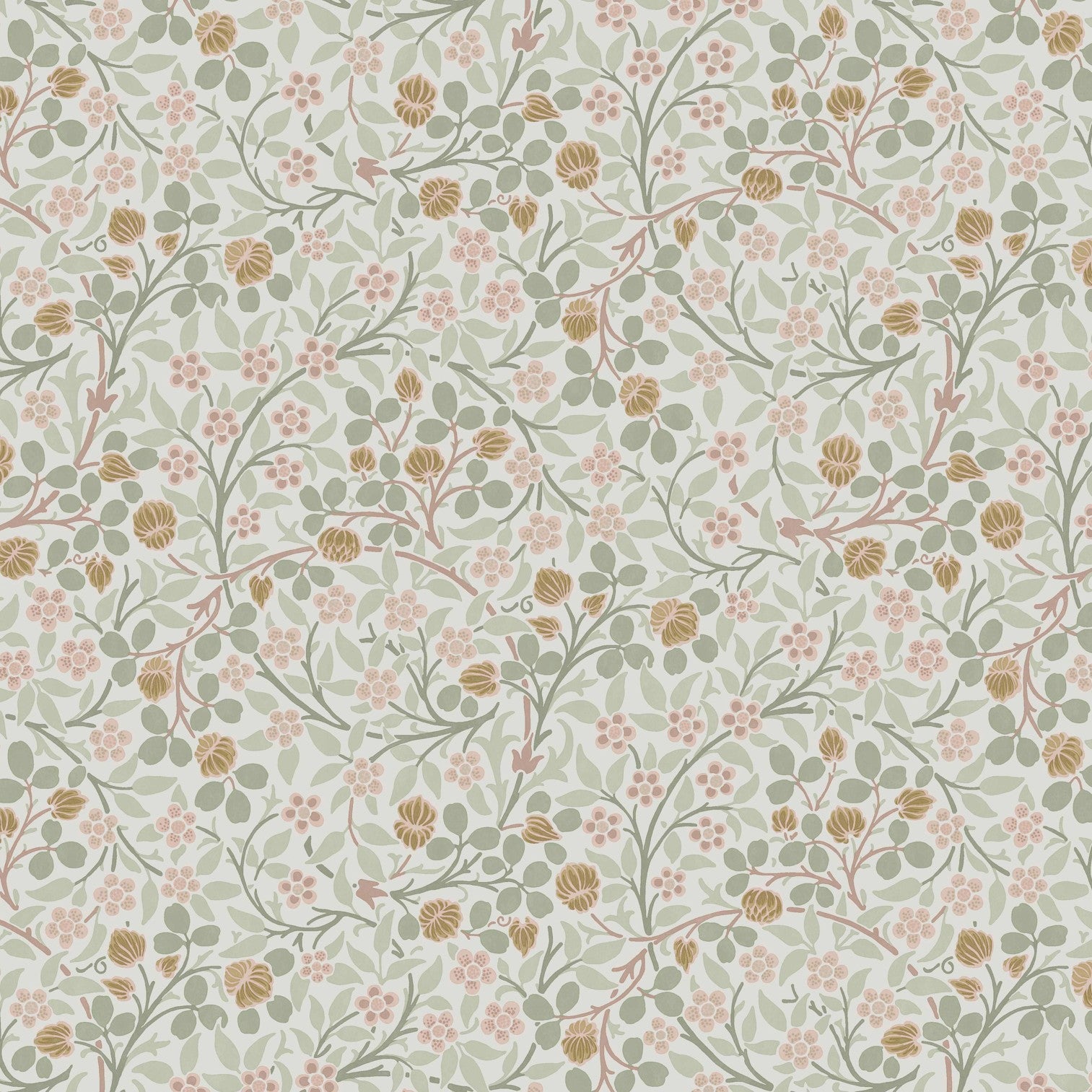 Clover Wallpaper in spring peony &amp; sage color - pattern number 145684 - by William Morris in the William Morris at Home SS26 collection
