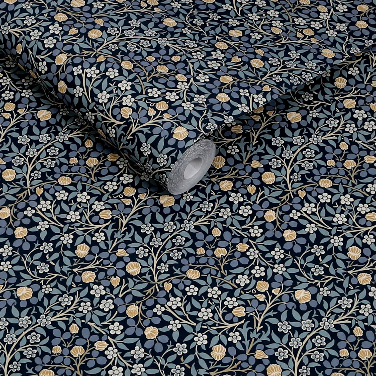 Clover Wallpaper in midnight color - pattern number 145686 - by William Morris in the William Morris at Home SS26 collection