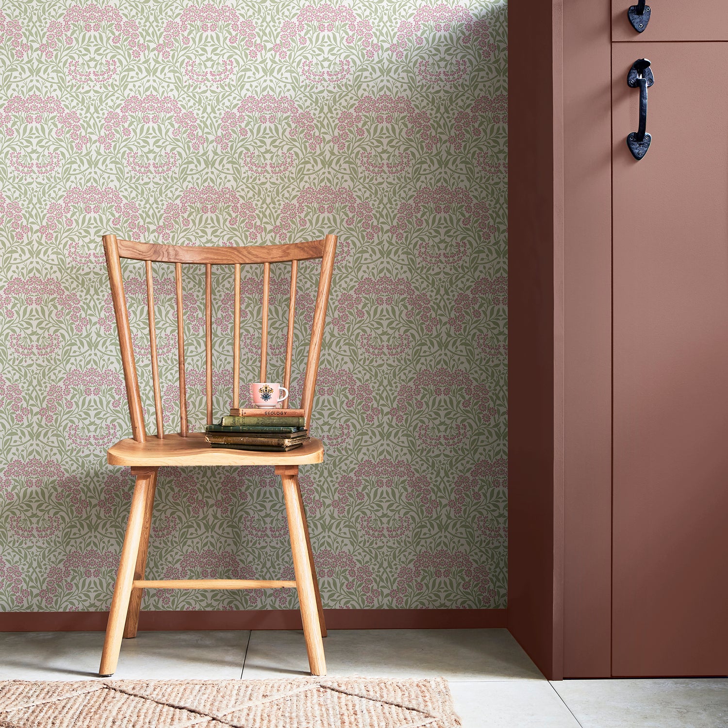 Michaelmas Daisy Wallpaper in pink cedar color - pattern number 145688 - by William Morris in the William Morris at Home SS26 collection