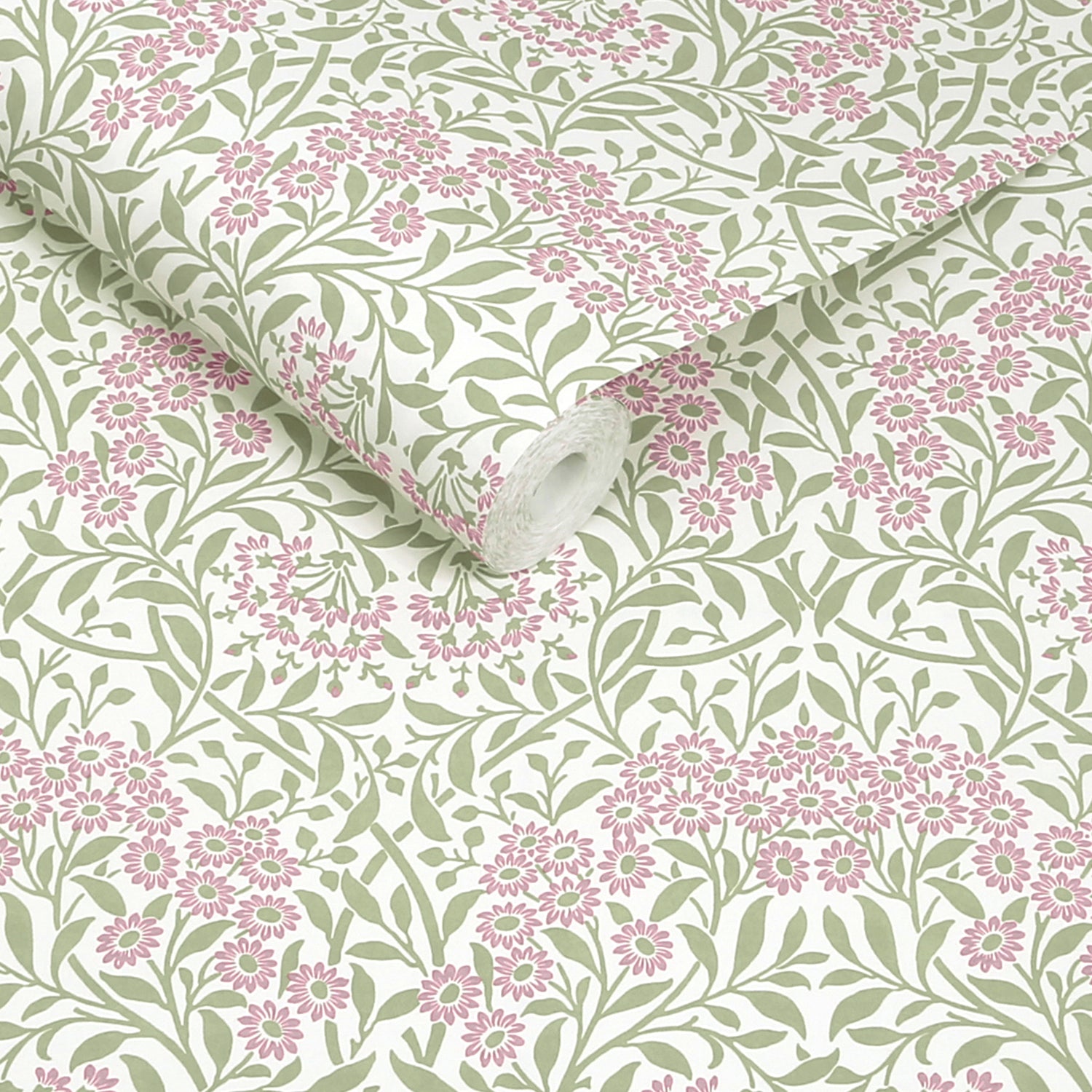Michaelmas Daisy Wallpaper in pink cedar color - pattern number 145688 - by William Morris in the William Morris at Home SS26 collection