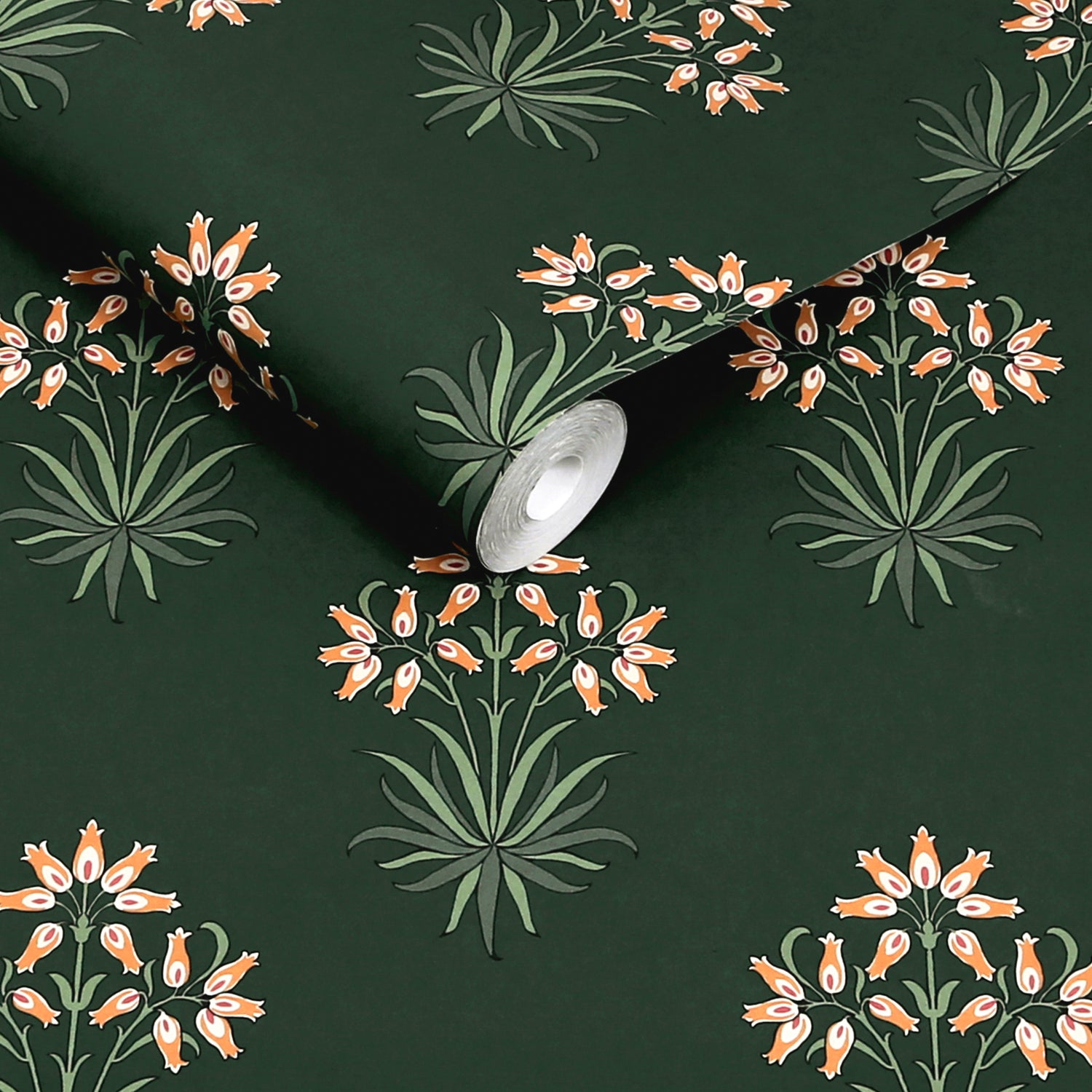Hyacinth Flower Wallpaper in forest color - pattern number 145692 - by William Morris in the William Morris at Home SS26 collection