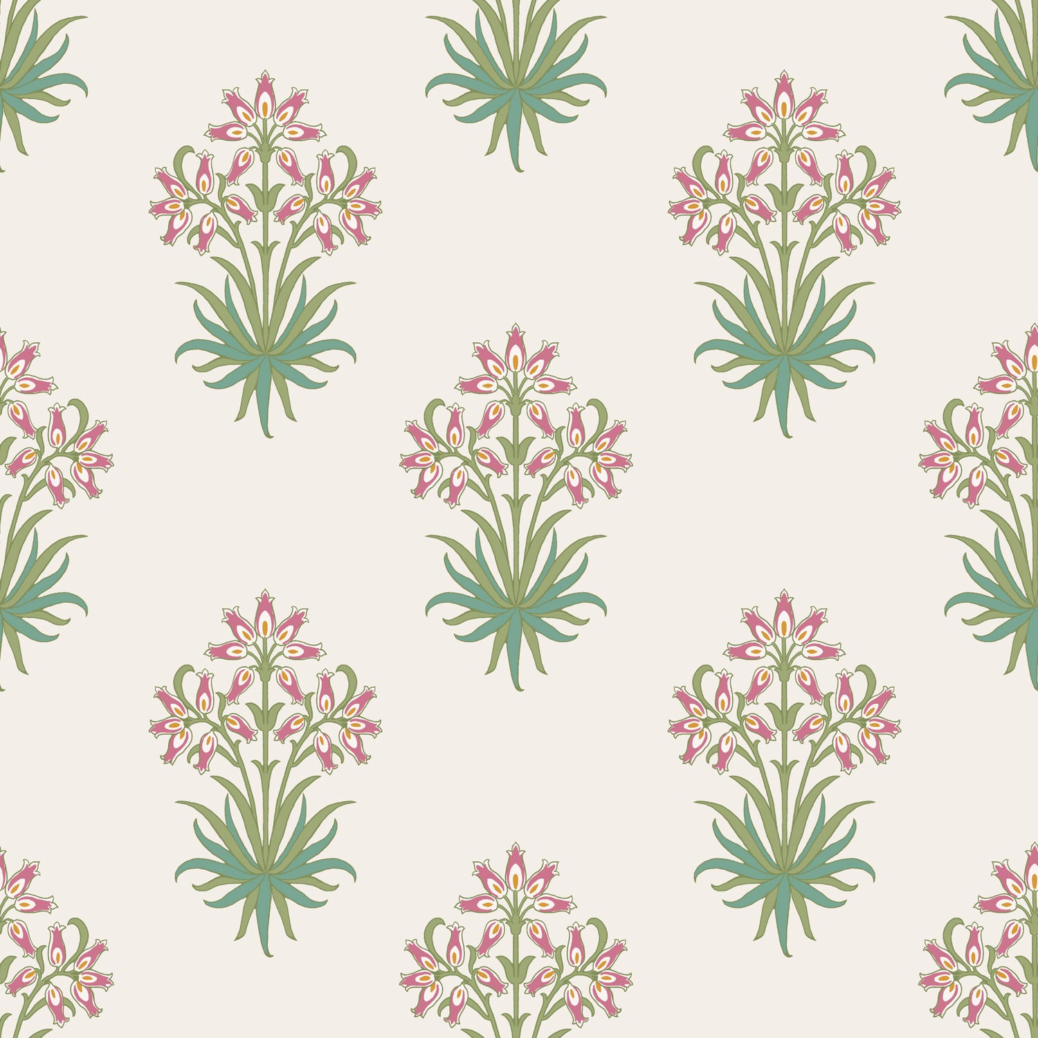 Hyacinth Flower Wallpaper in pink cedar color - pattern number 145693 - by William Morris in the William Morris at Home SS26 collection
