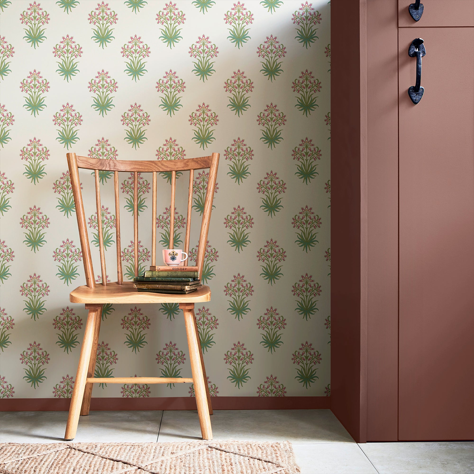 Hyacinth Flower Wallpaper in pink cedar color - pattern number 145693 - by William Morris in the William Morris at Home SS26 collection