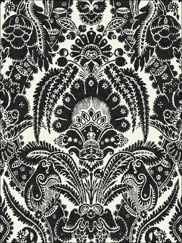 Chatterton wallpaper in black and white color - pattern number 94/2010.CS.0 - by Cole and Son in the Albemarle collection
