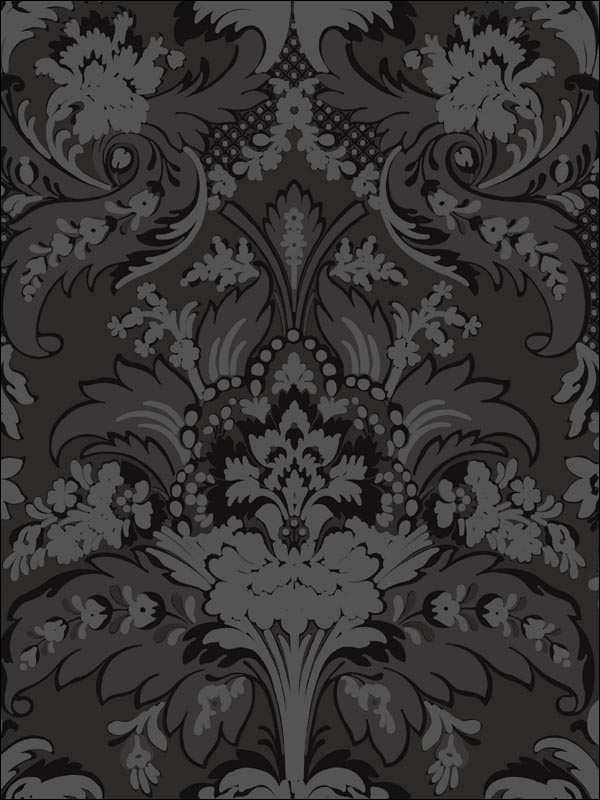 Aldwych wallpaper in black and graphite color - pattern number 94/5030.CS.0 - by Cole and Son in the Albemarle collection