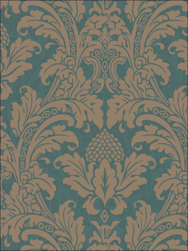 Blake wallpaper in teal and silver color - pattern number 94/6031.CS.0 - by Cole and Son in the Albemarle collection