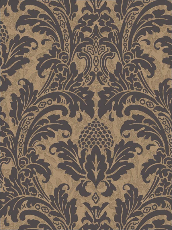 Blake wallpaper in black and gold color - pattern number 94/6033.CS.0 - by Cole and Son in the Albemarle collection