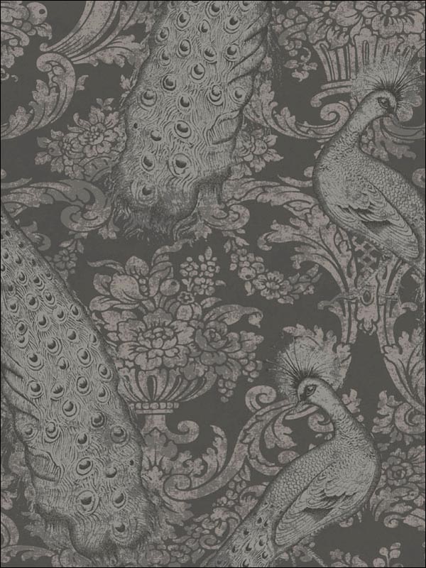 Byron wallpaper in charcoal an silver color - pattern number 94/7039.CS.0 - by Cole and Son in the Albemarle collection