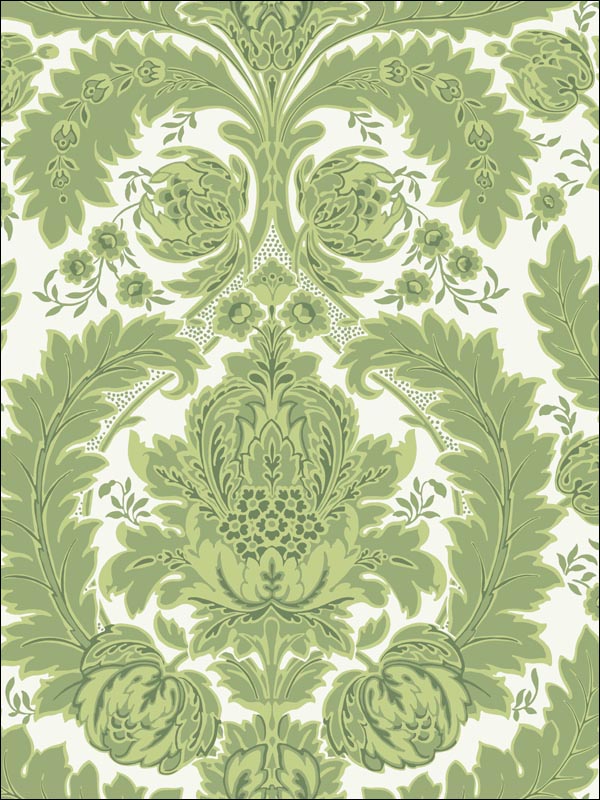 Coleridge wallpaper in green and ivory color - pattern number 94/9050.CS.0 - by Cole and Son in the Albemarle collection