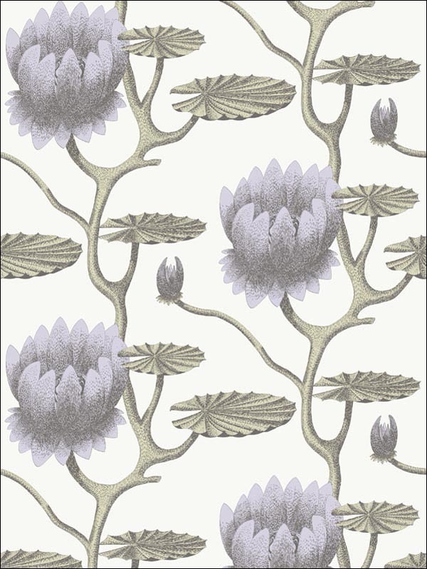 Summer Lily wallpaper in lilac green white color - pattern number 95/4023.CS.0 - by Cole and Son in the Contemporary Restyled collection