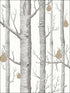 Woods and Pears wallpaper in black white brnz color - pattern number 95/5027.CS.0 - by Cole and Son in the Contemporary Restyled collection