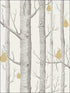 Woods and Pears fabric in charcoal linen gold color - pattern number 95/5032.CS.0 - by Cole and Son in the Contemporary Restyled collection