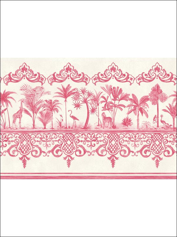 Rou Border fabric in rose pink color - pattern number 99/10046.CS.0 - by Cole and Son in the Folie collection