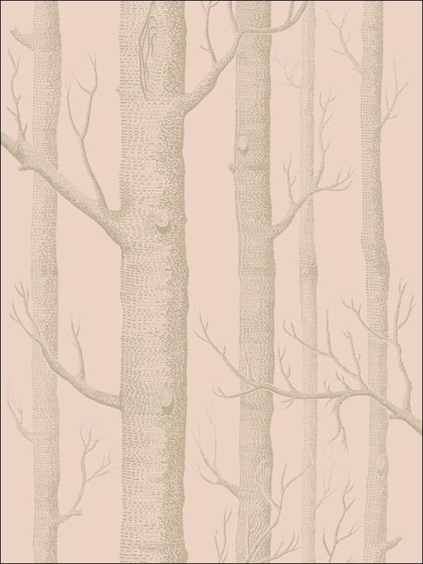 Woods fabric in pink gilver color - pattern number 103/5024.CS.0 - by Cole and Son in the Whimsical collection