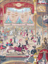 Cabaret fabric in red and yellow color - pattern number 103/7026.CS.0 - by Cole and Son in the Whimsical collection