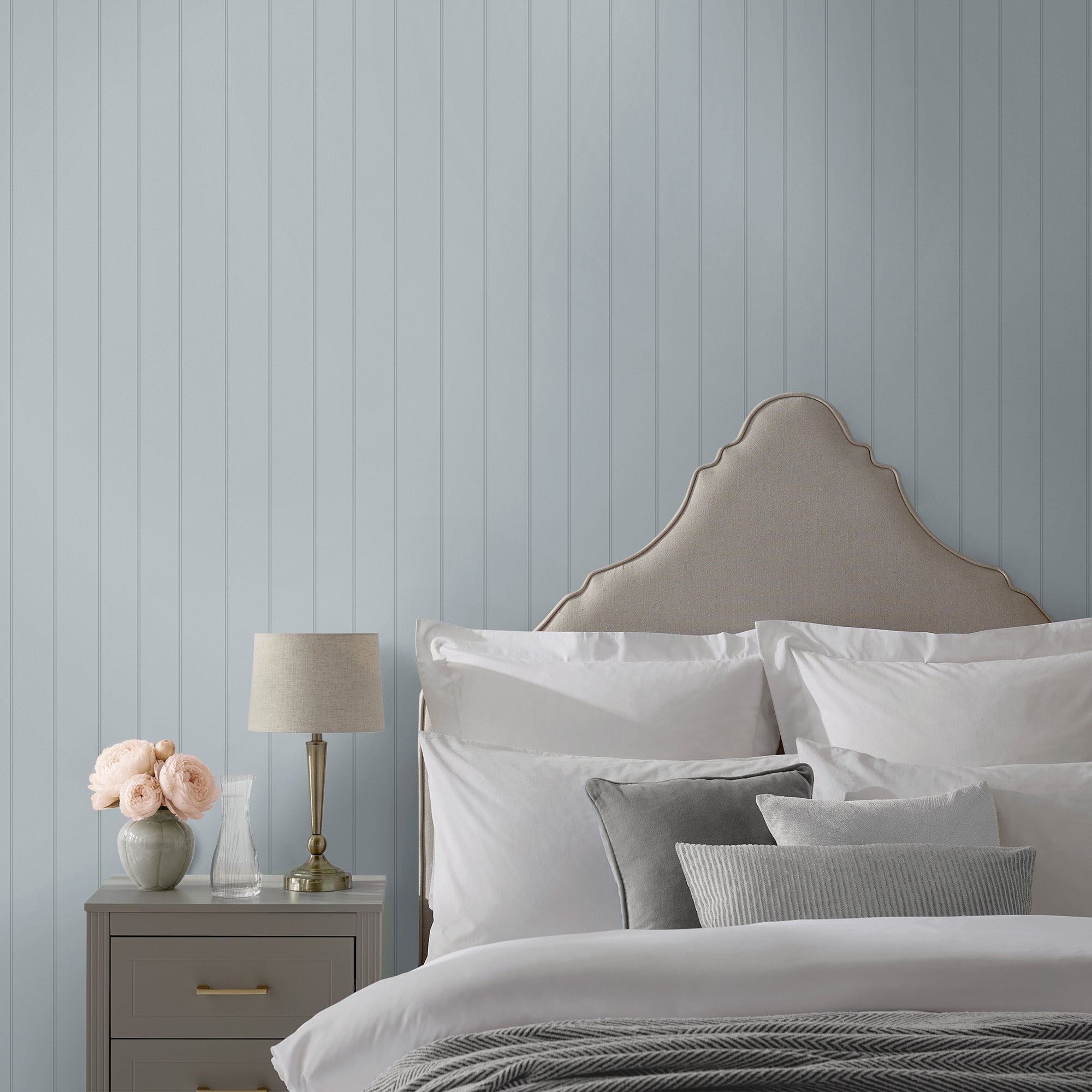 Wood Panel Wallpaper in mineral blue color - pattern number 146787 - by Martha Stewart in the Martha Stewart AW26 collection