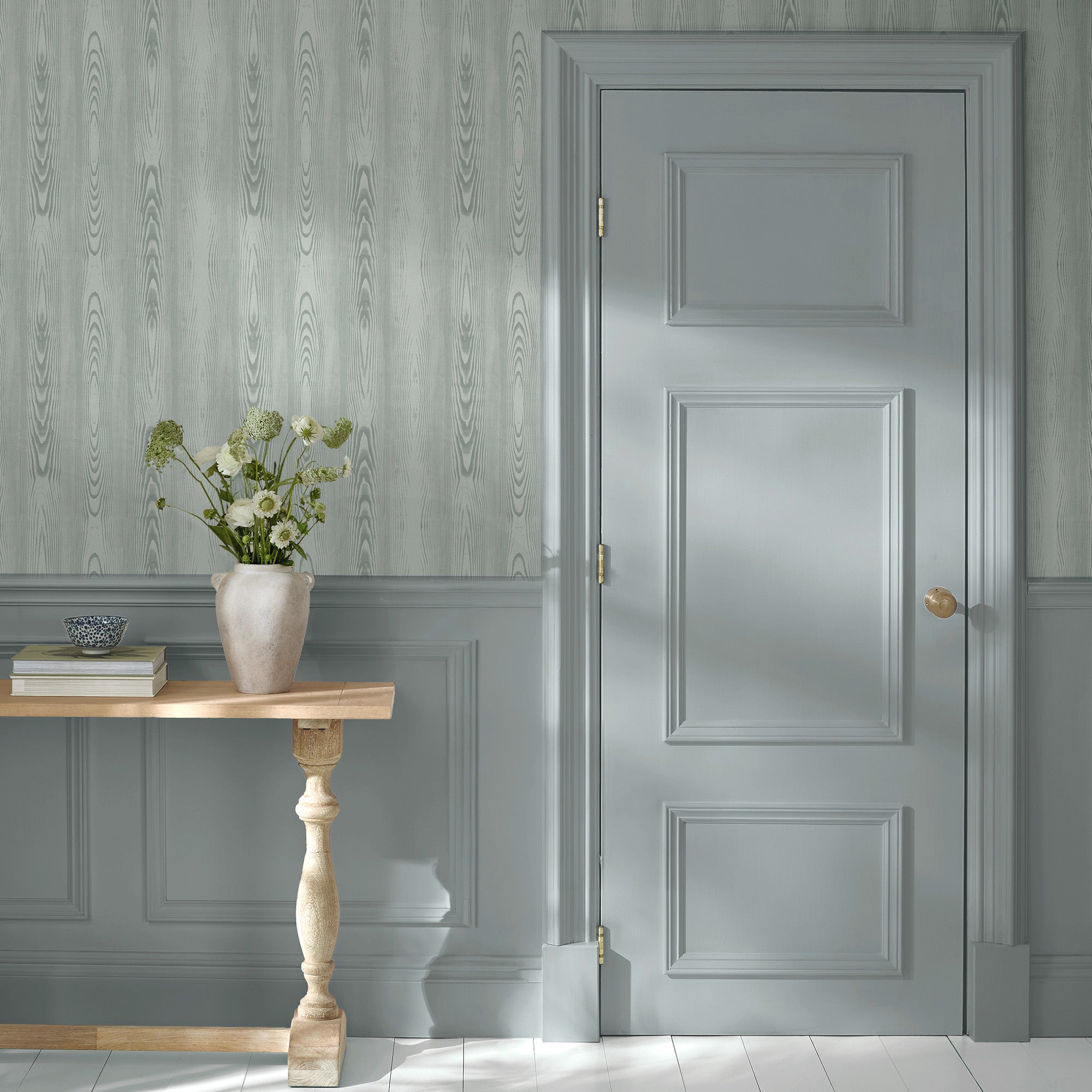 Bedford Fauxbois Wallpaper in sage color - pattern number 146790 - by Martha Stewart in the Martha Stewart AW26 collection
