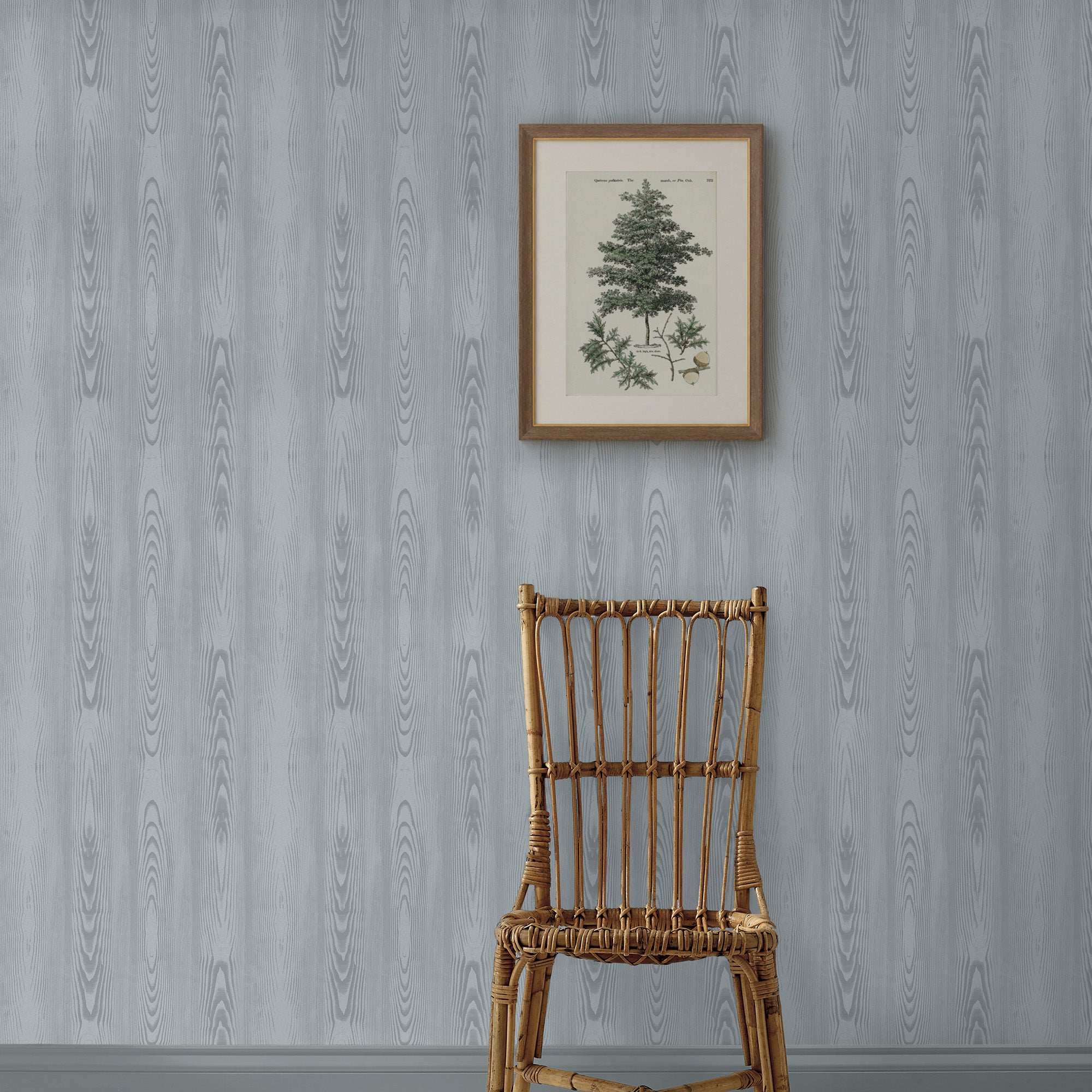 Bedford Fauxbois Wallpaper in mineral blue color - pattern number 146791 - by Martha Stewart in the Martha Stewart AW26 collection