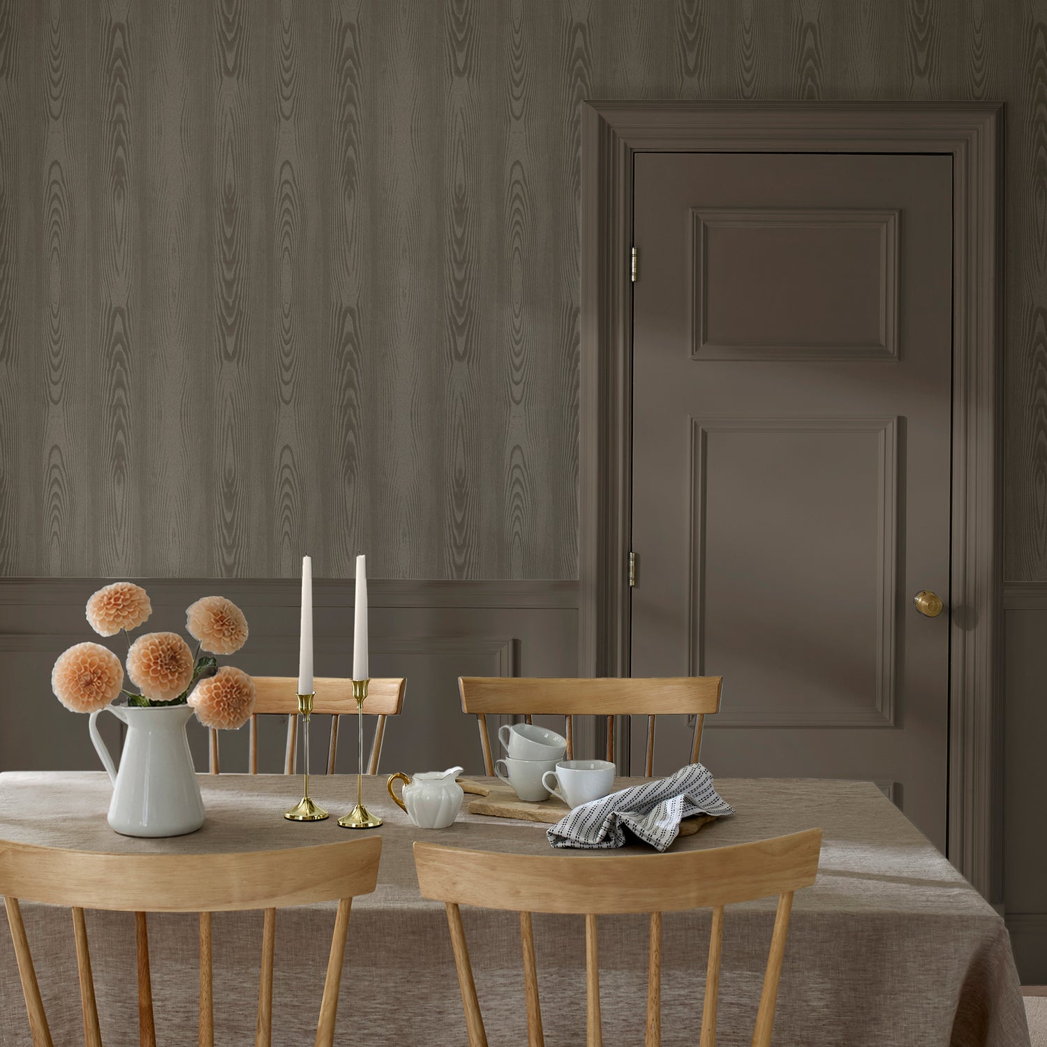 Bedford Fauxbois Wallpaper in goose dawn color - pattern number 146792 - by Martha Stewart in the Martha Stewart AW26 collection
