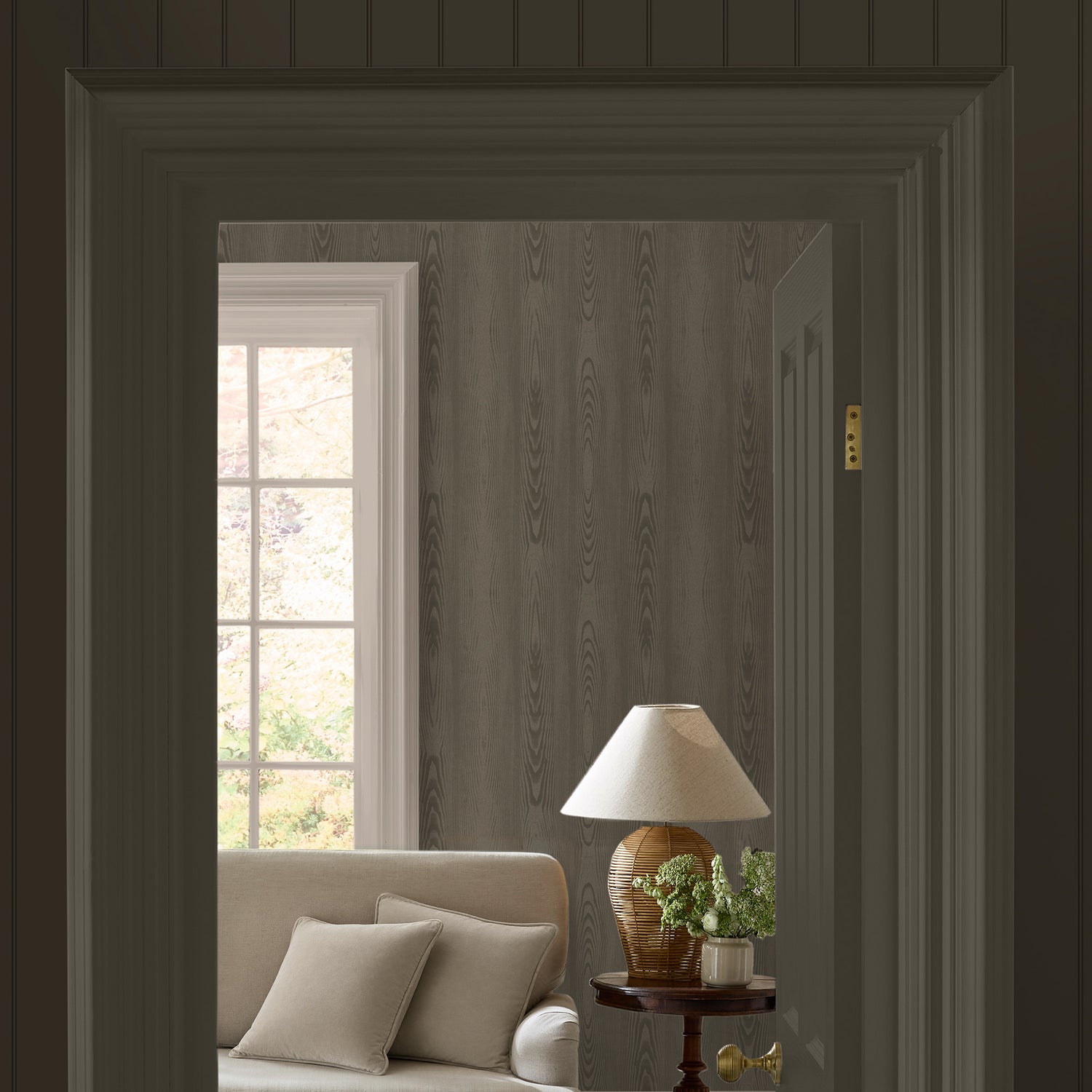 Bedford Fauxbois Wallpaper in goose dawn color - pattern number 146792 - by Martha Stewart in the Martha Stewart AW26 collection