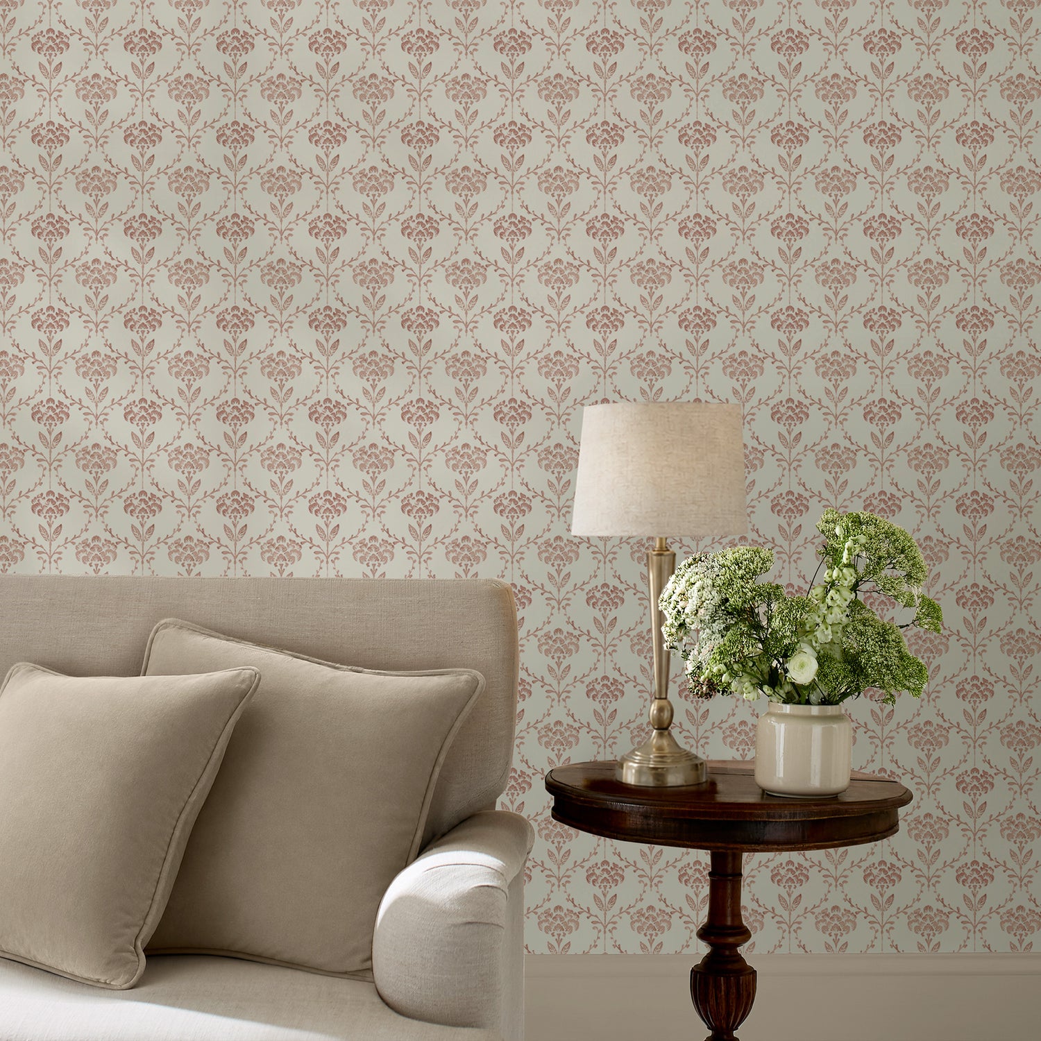Chateau Fleur Basketweave Wallpaper in russet color - pattern number 146794 - by Martha Stewart in the Martha Stewart AW26 collection