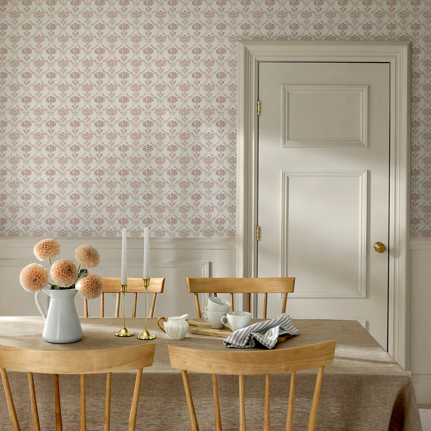 Chateau Fleur Basketweave Wallpaper in russet color - pattern number 146794 - by Martha Stewart in the Martha Stewart AW26 collection