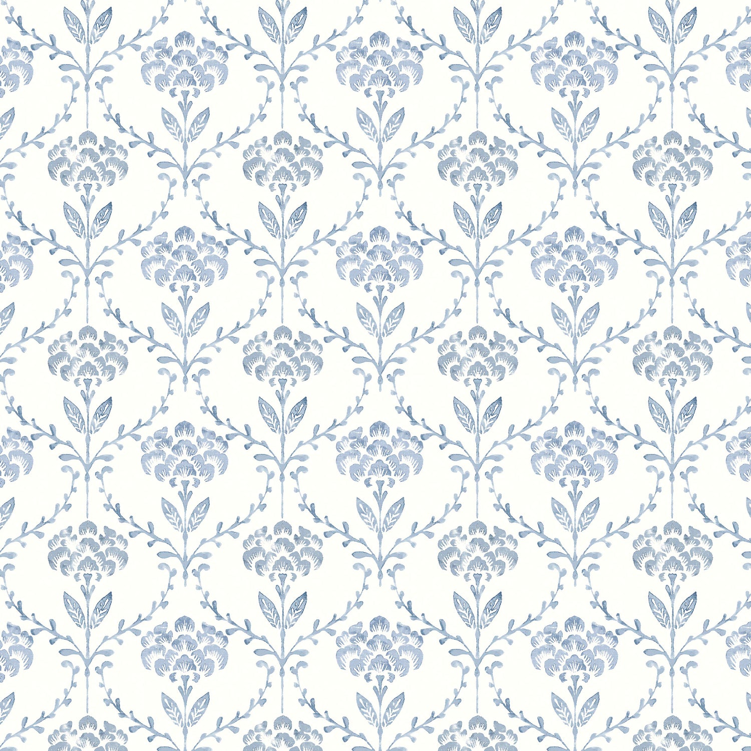 Chateau Fleur Basketweave Wallpaper in porcelain blue color - pattern number 146796 - by Martha Stewart in the Martha Stewart AW26 collection