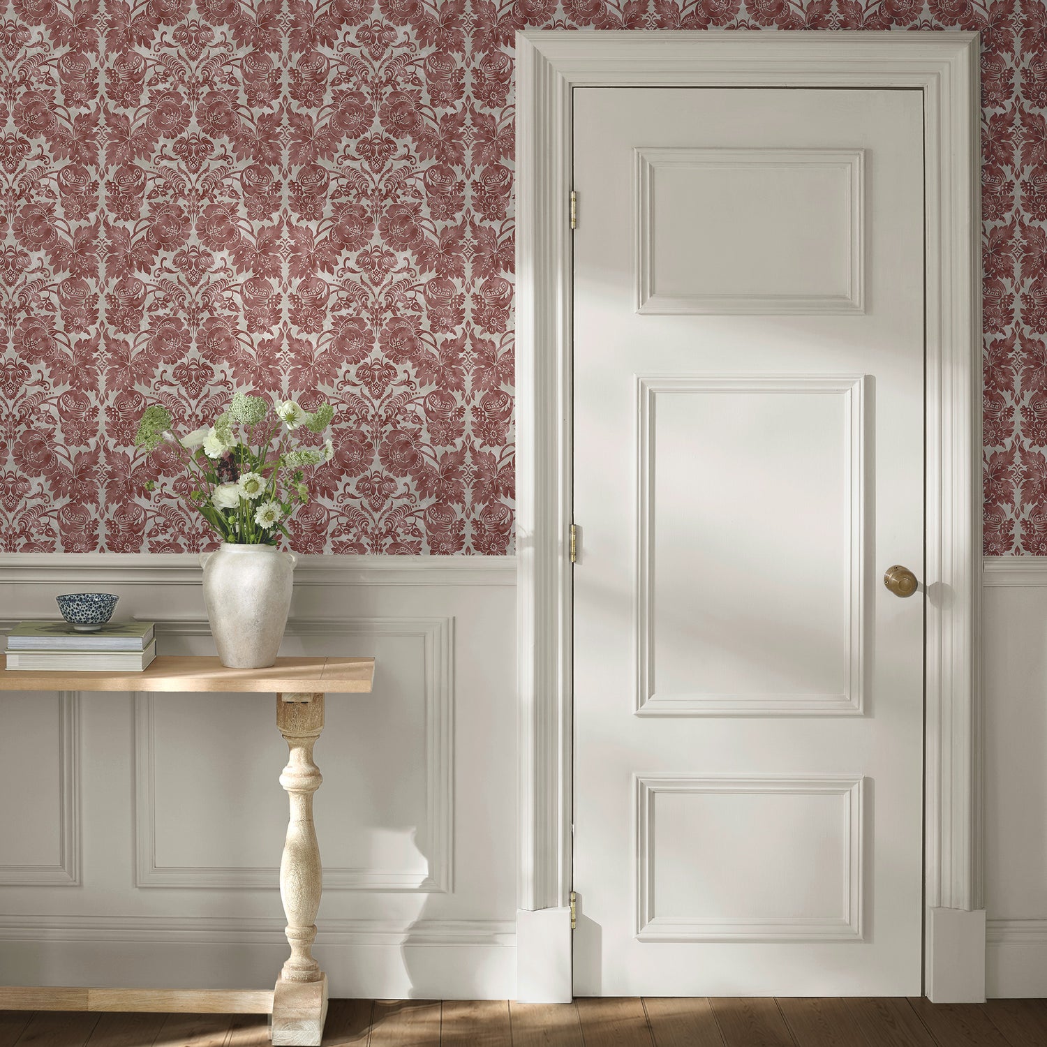 Florentine Wallpaper in russet color - pattern number 146797 - by Martha Stewart in the Martha Stewart AW26 collection