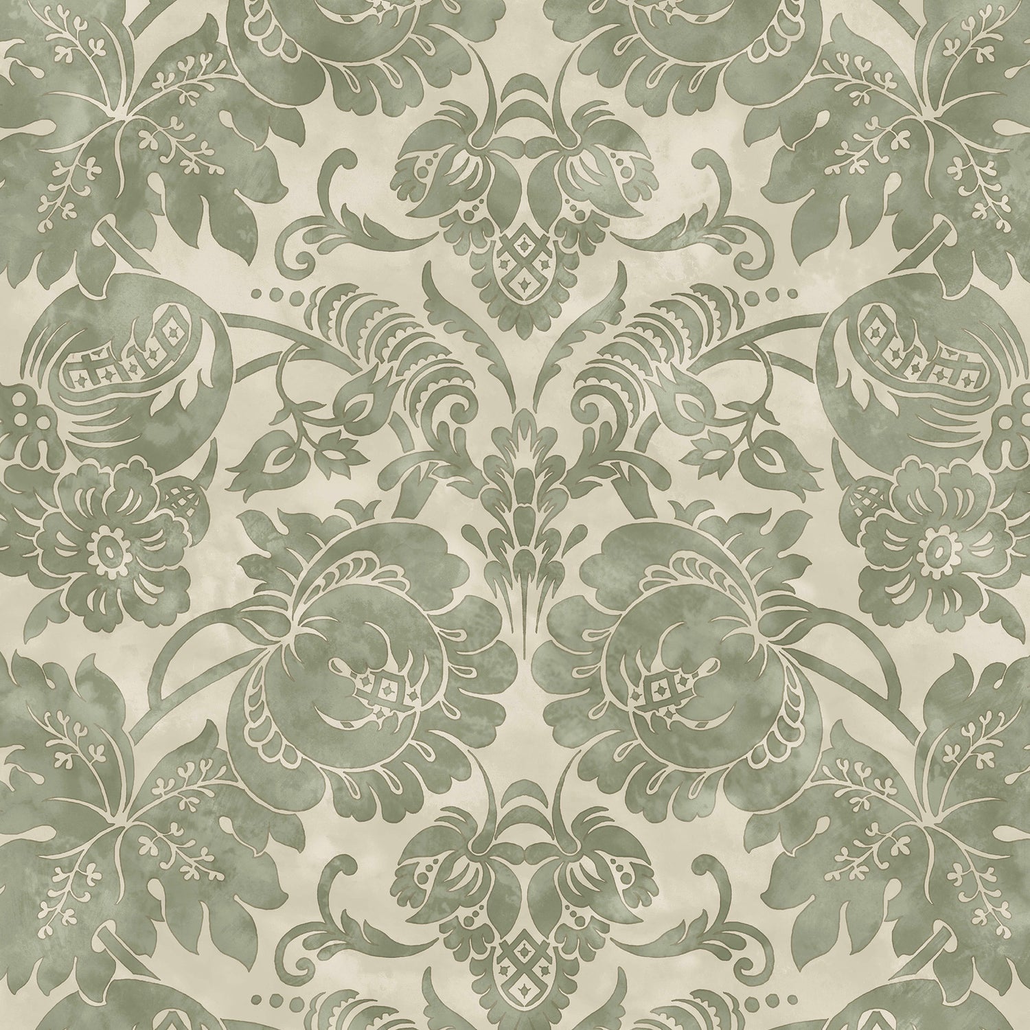 Florentine Wallpaper in moss color - pattern number 146799 - by Martha Stewart in the Martha Stewart AW26 collection