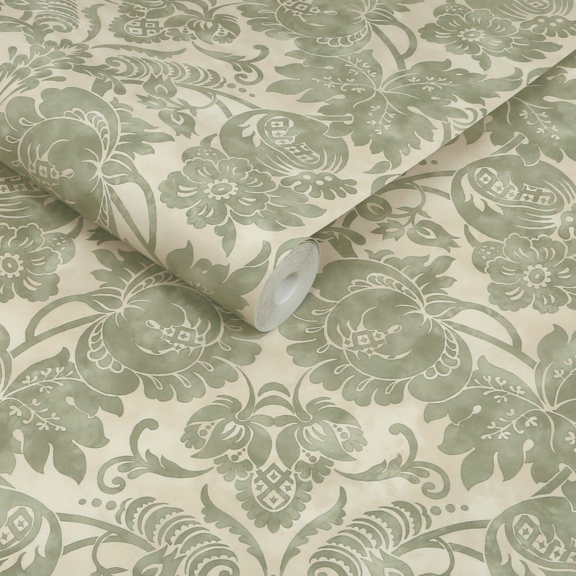 Florentine Wallpaper in moss color - pattern number 146799 - by Martha Stewart in the Martha Stewart AW26 collection