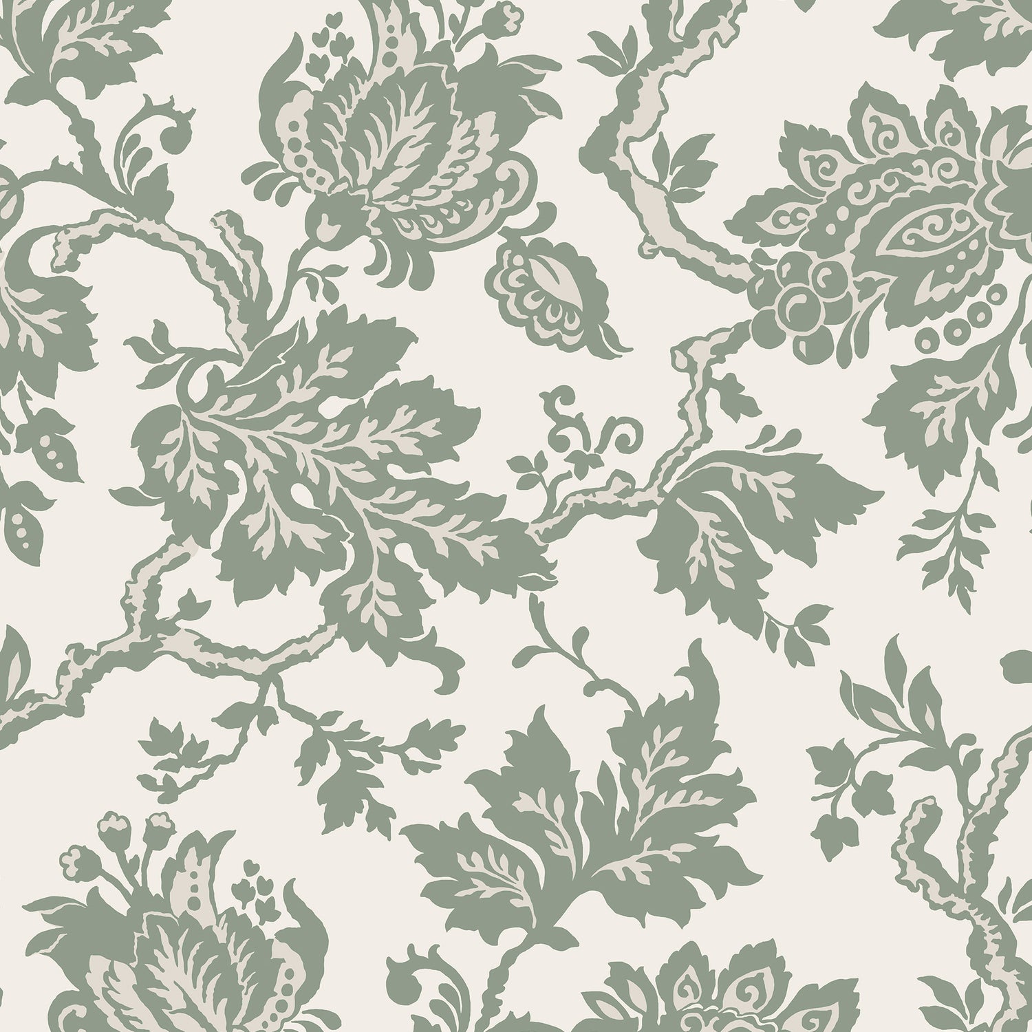 Jacobean Wallpaper in antique green color - pattern number 146802 - by Martha Stewart in the Martha Stewart AW26 collection