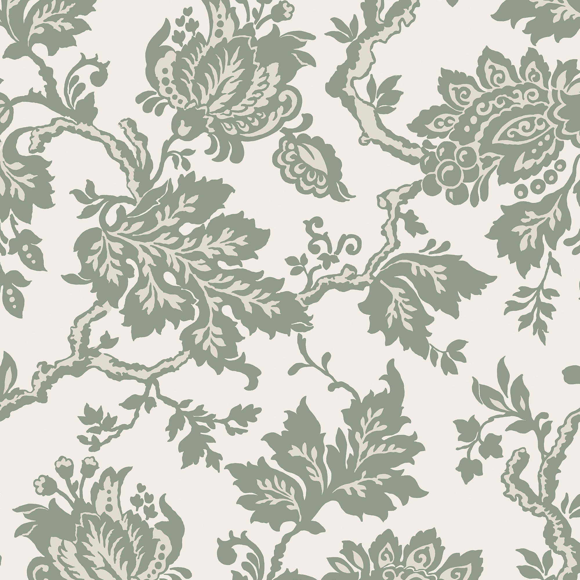 Jacobean Wallpaper in antique green color - pattern number 146802 - by Martha Stewart in the Martha Stewart AW26 collection