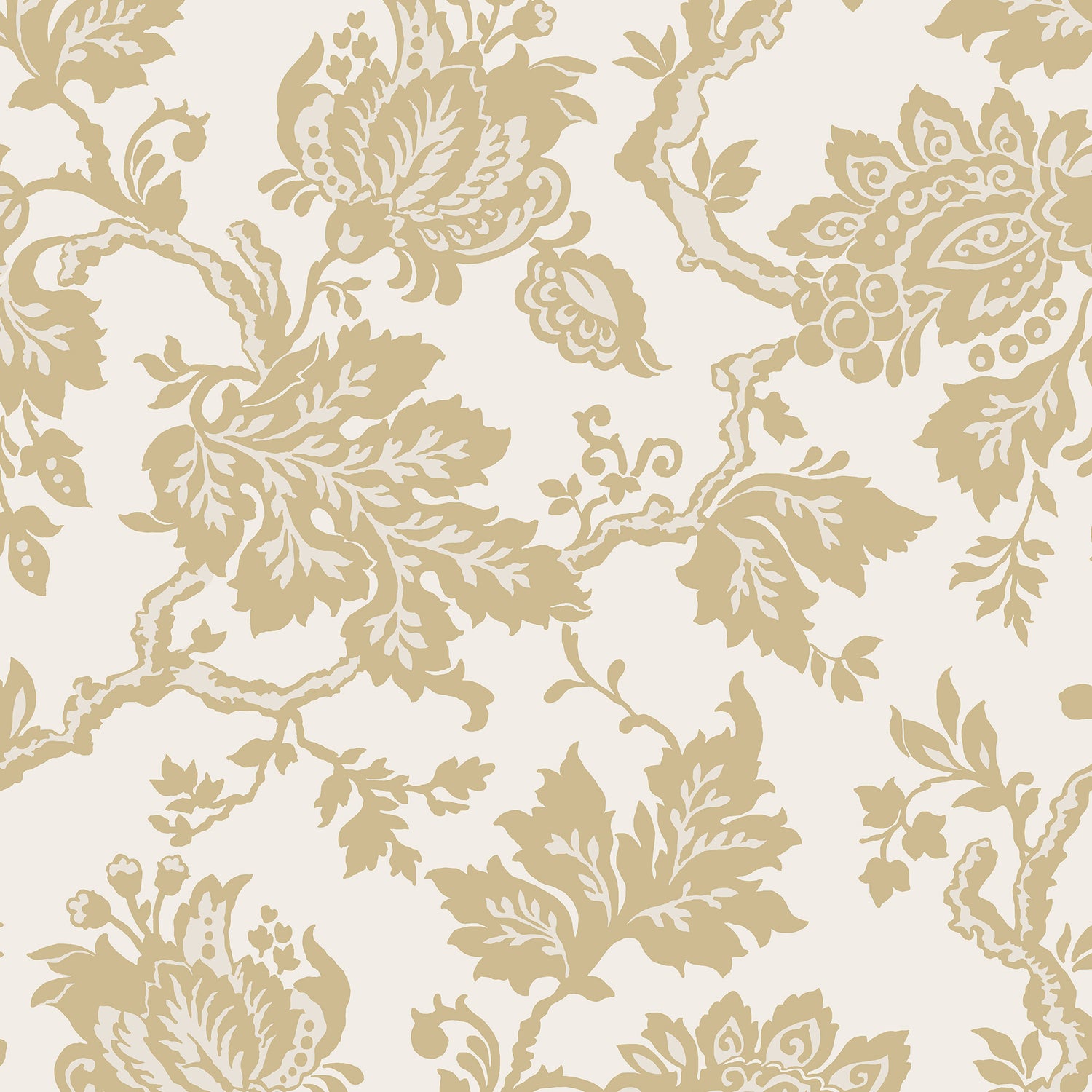 Jacobean Wallpaper in antique gold color - pattern number 146803 - by Martha Stewart in the Martha Stewart AW26 collection