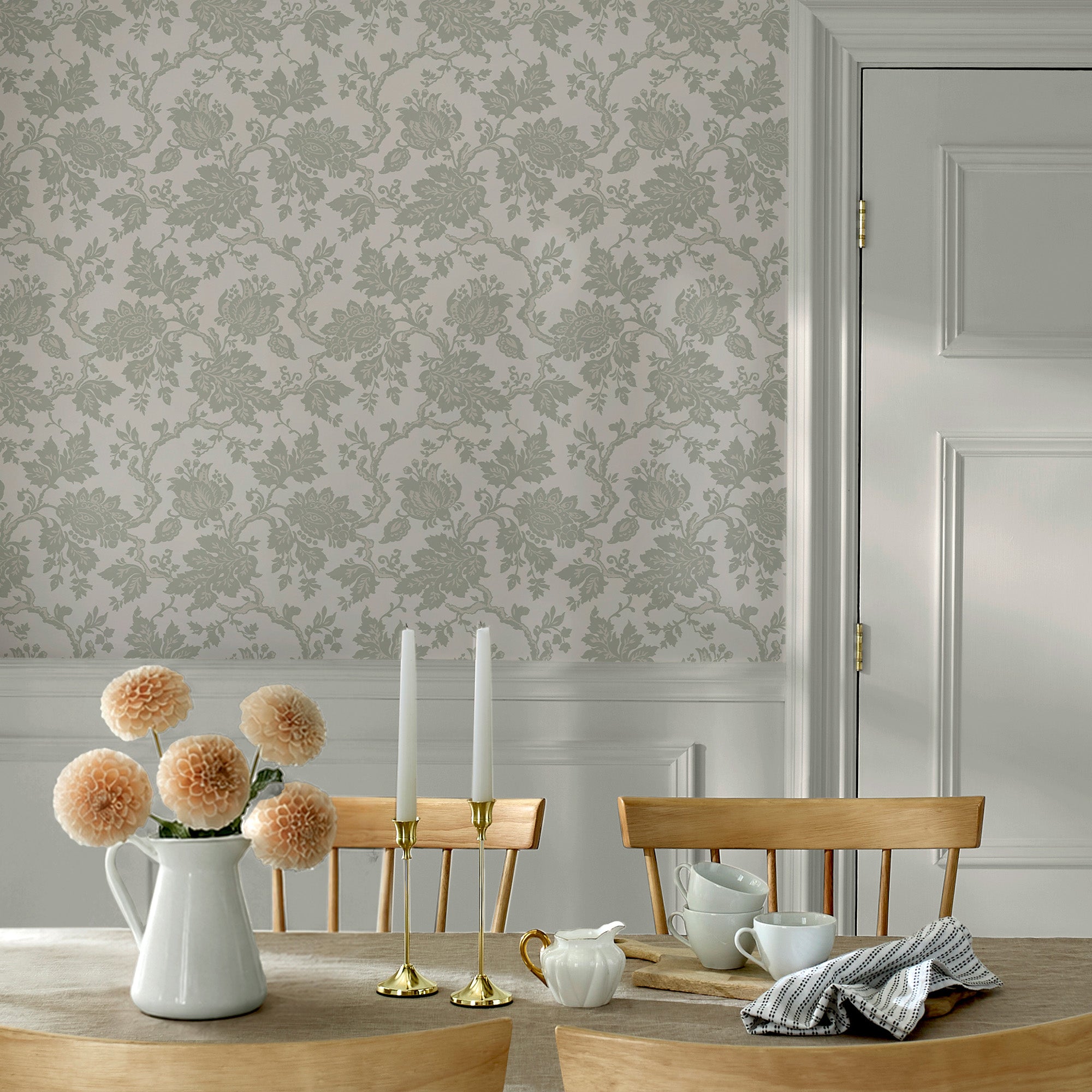 Jacobean Wallpaper in fennel seed color - pattern number 146805 - by Martha Stewart in the Martha Stewart AW26 collection