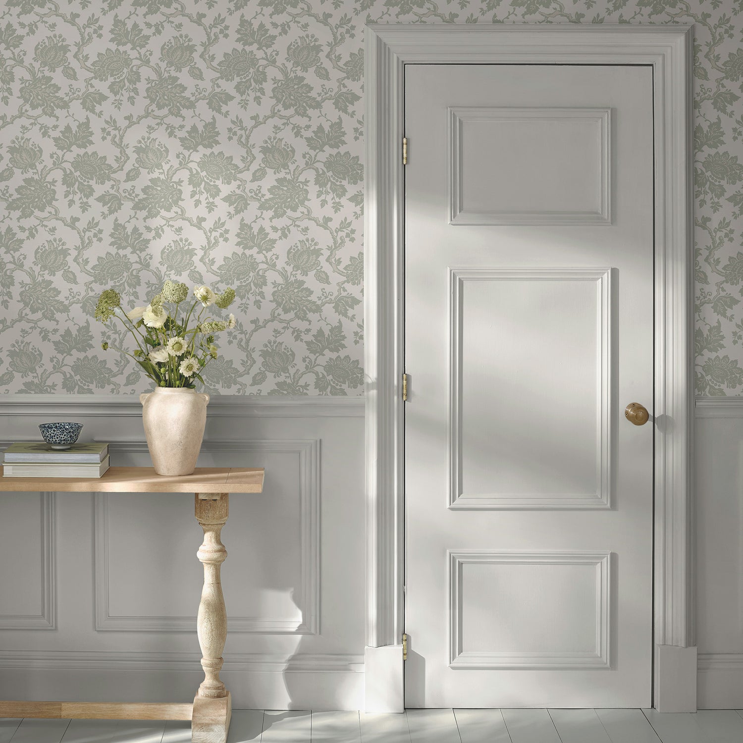 Jacobean Wallpaper in fennel seed color - pattern number 146805 - by Martha Stewart in the Martha Stewart AW26 collection