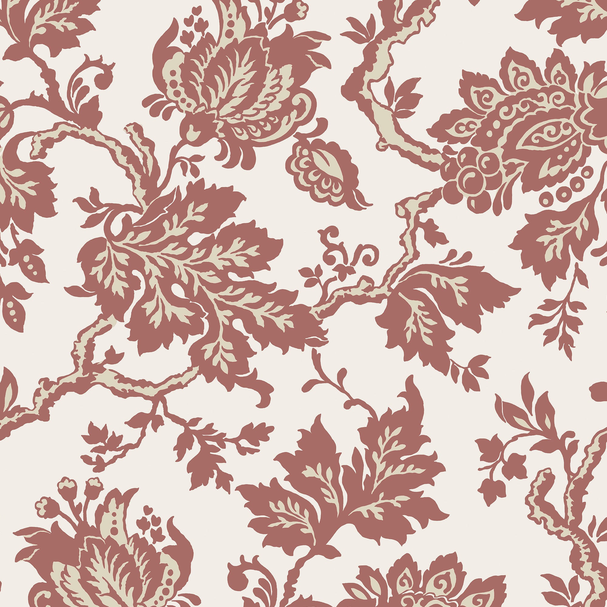 Jacobean Wallpaper in russet color - pattern number 146806 - by Martha Stewart in the Martha Stewart AW26 collection