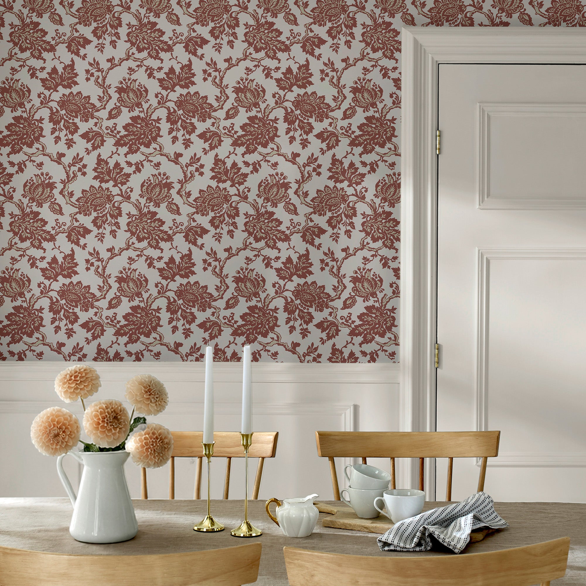 Jacobean Wallpaper in russet color - pattern number 146806 - by Martha Stewart in the Martha Stewart AW26 collection