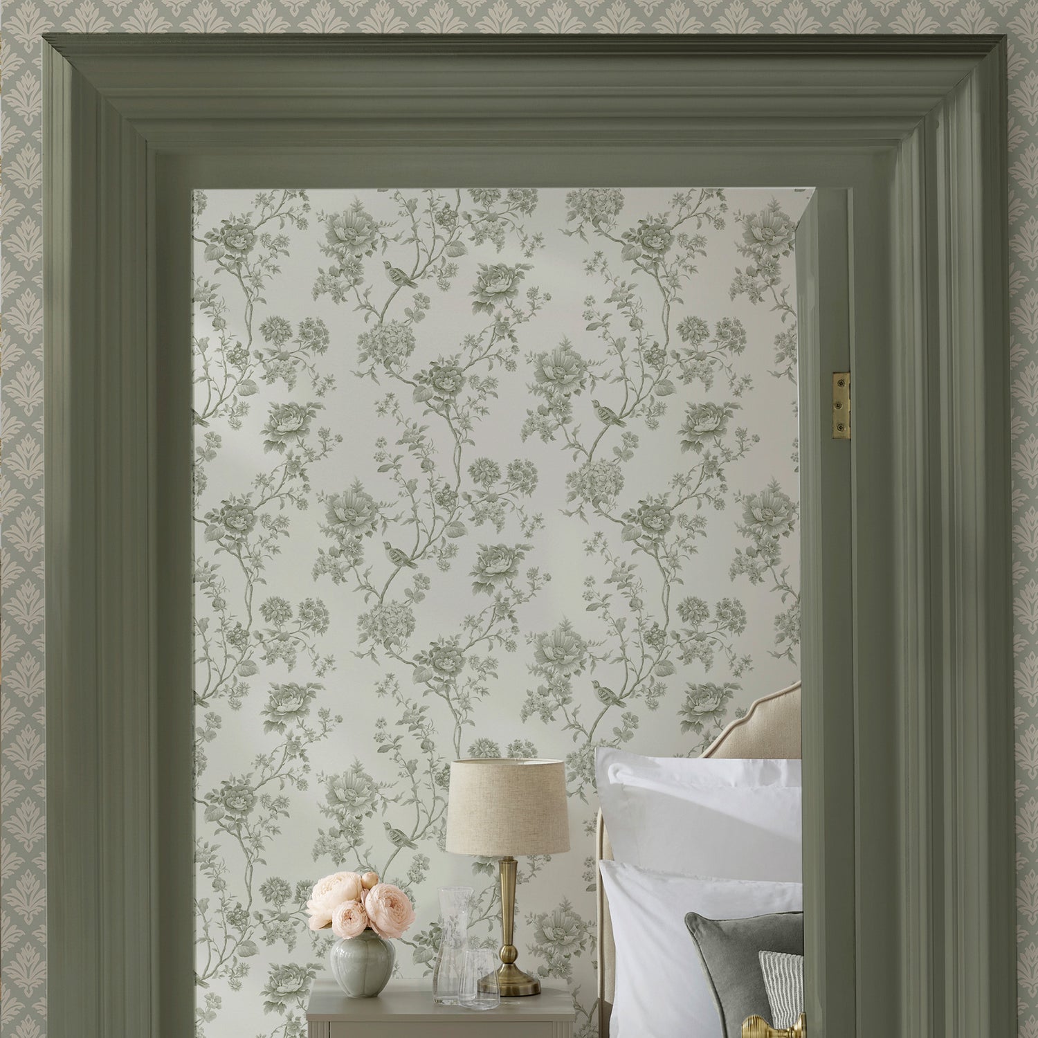 Floral Vine Wallpaper in moss color - pattern number 146808 - by Martha Stewart in the Martha Stewart AW26 collection