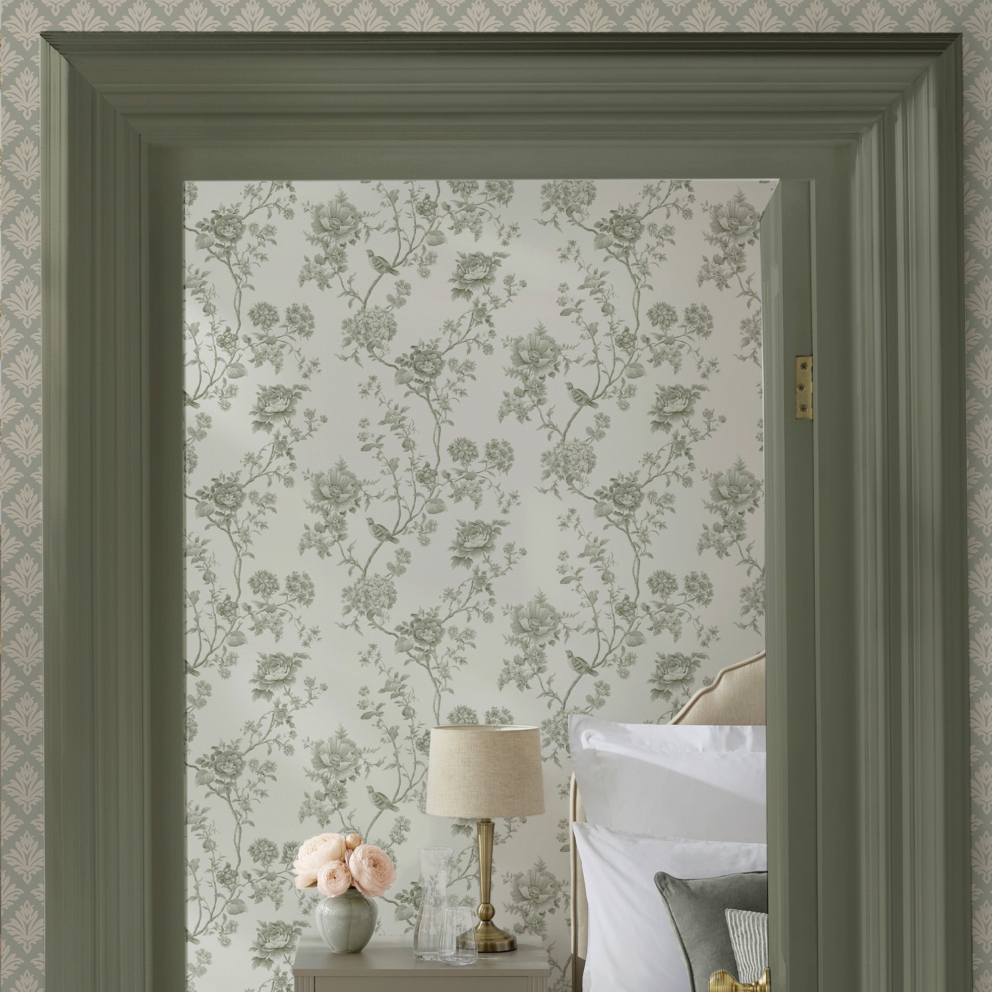 Floral Vine Wallpaper in moss color - pattern number 146808 - by Martha Stewart in the Martha Stewart AW26 collection