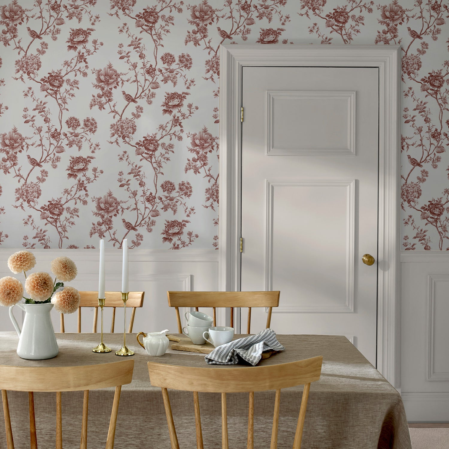 Floral Vine Wallpaper in russet color - pattern number 146809 - by Martha Stewart in the Martha Stewart AW26 collection