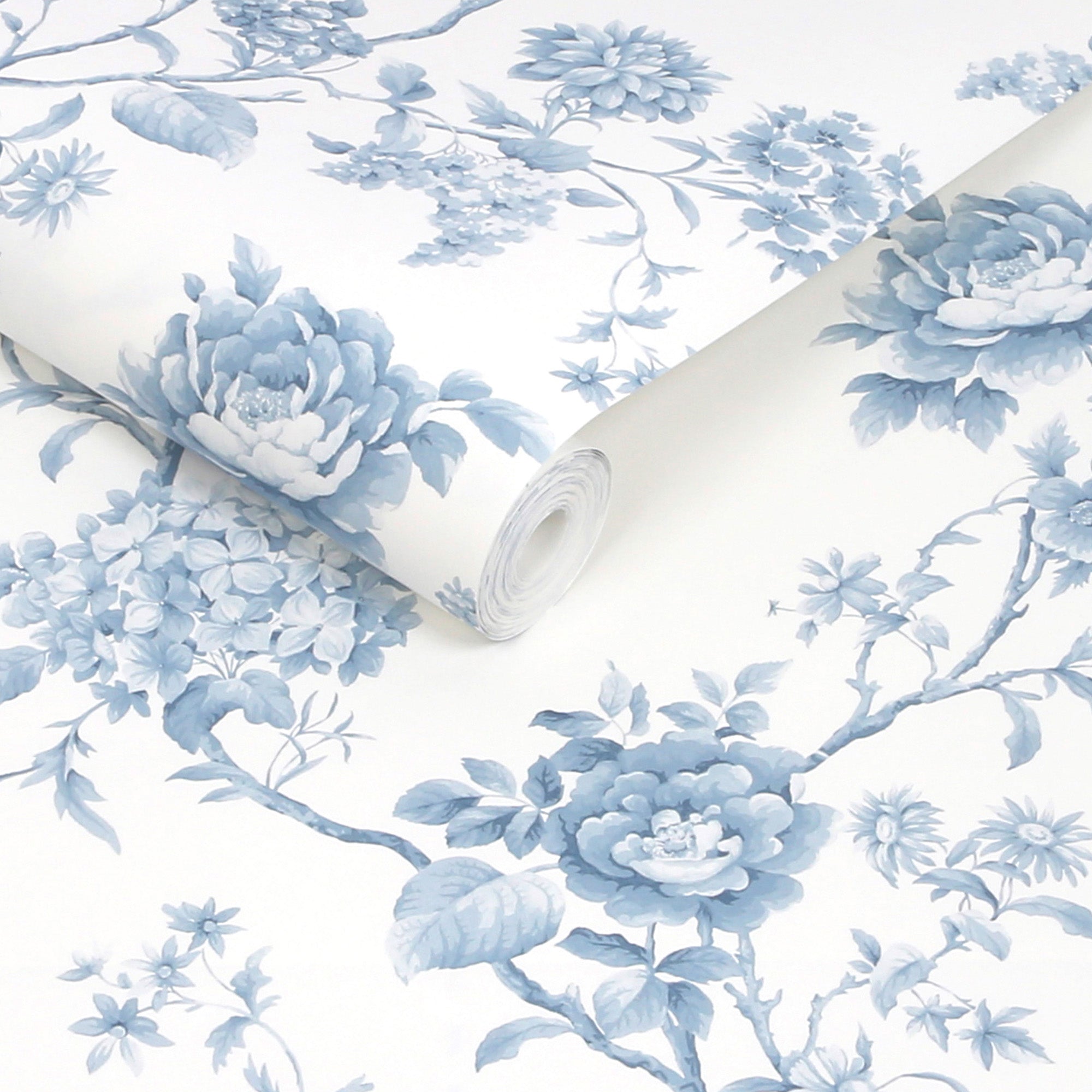 Floral Vine Wallpaper in porcelain blue color - pattern number 146810 - by Martha Stewart in the Martha Stewart AW26 collection