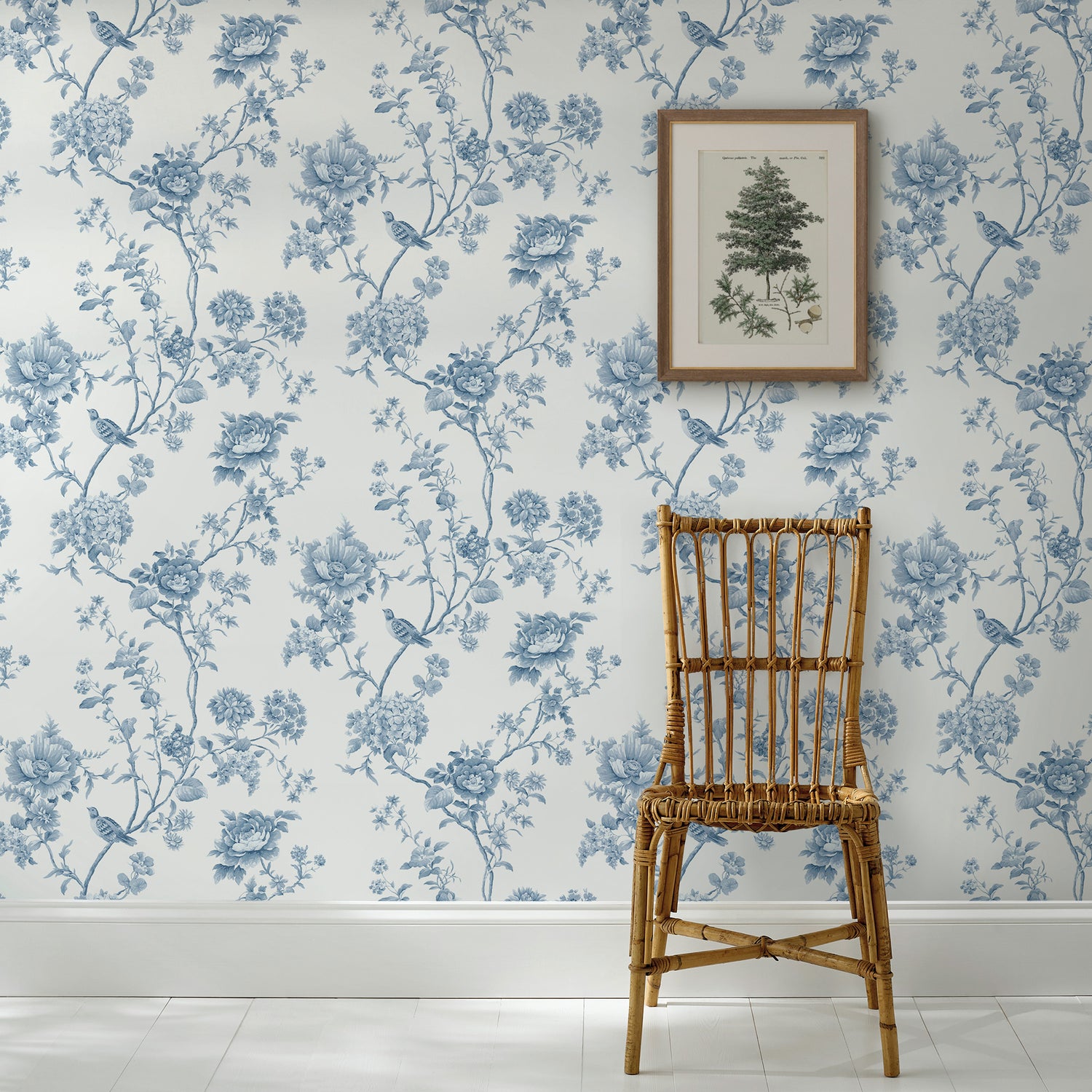 Floral Vine Wallpaper in porcelain blue color - pattern number 146810 - by Martha Stewart in the Martha Stewart AW26 collection