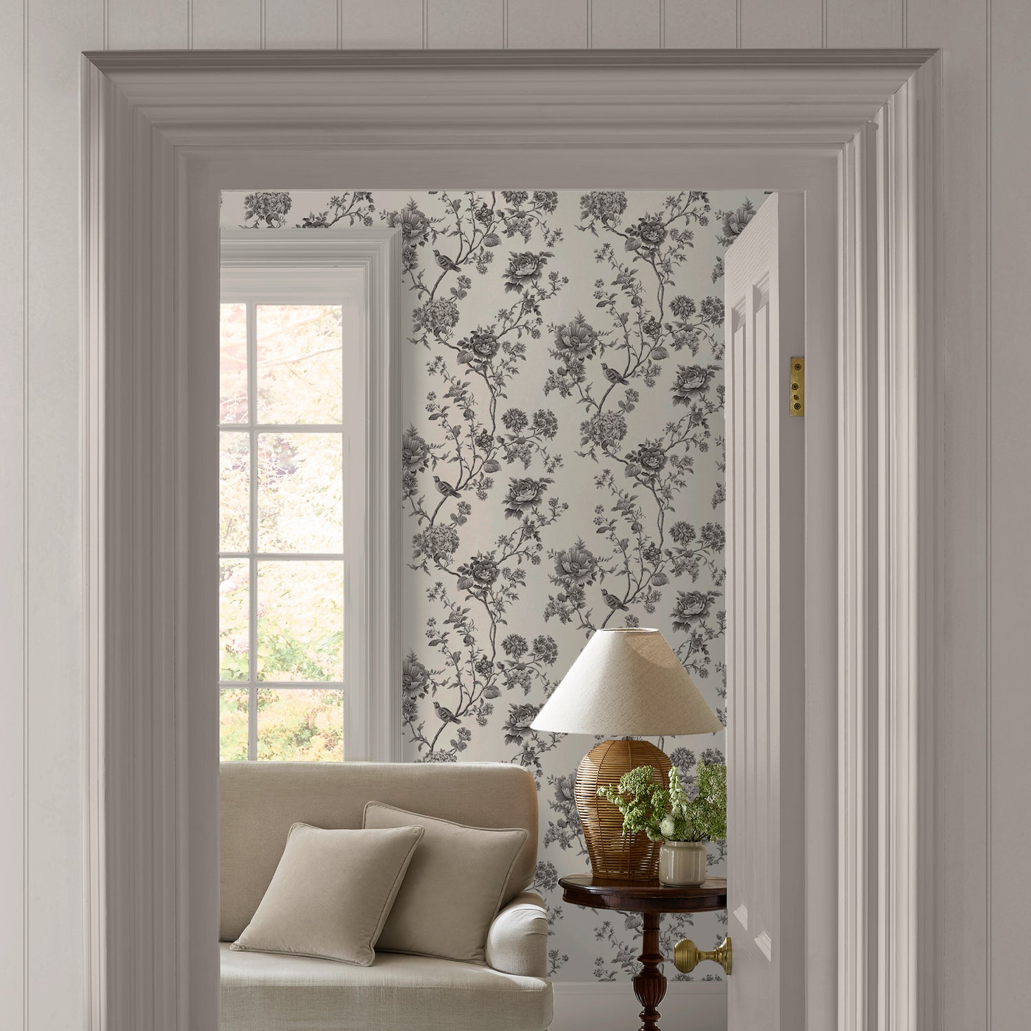 Floral Vine Wallpaper in silhouette color - pattern number 146811 - by Martha Stewart in the Martha Stewart AW26 collection